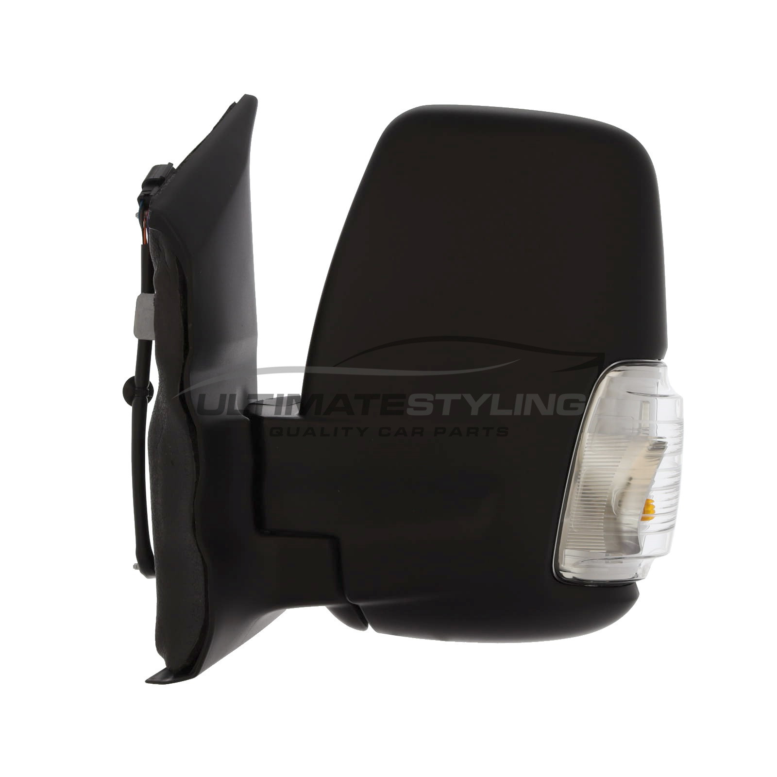Ford Transit Wing Mirror / Door Mirror - Passenger Side (LH) - Electric adjustment - Heated Glass - Power Folding - Indicator - Black - Textured