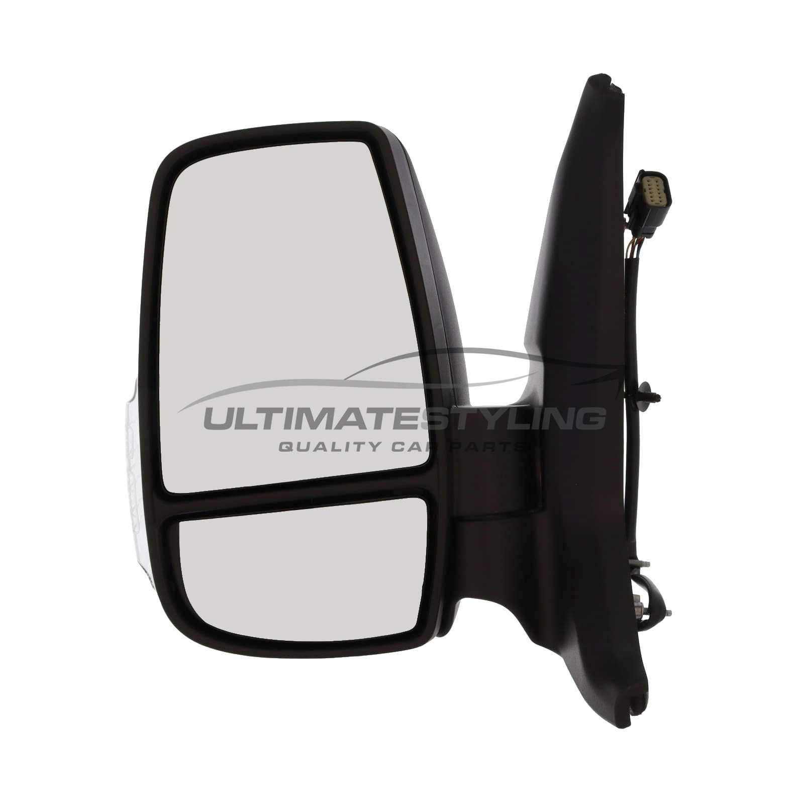 Ford Transit Wing Mirror / Door Mirror - Passenger Side (LH) - Electric adjustment - Heated Glass - Power Folding - Indicator - Black - Textured