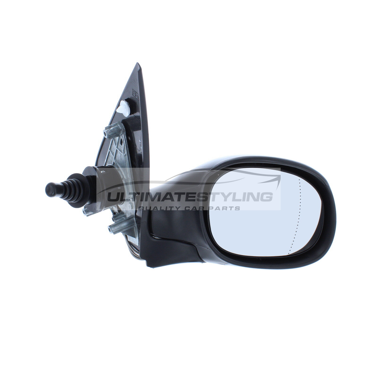 Peugeot 206 Wing Mirror / Door Mirror - Drivers Side (RH) - Cable adjustment - Non-Heated Glass - Black