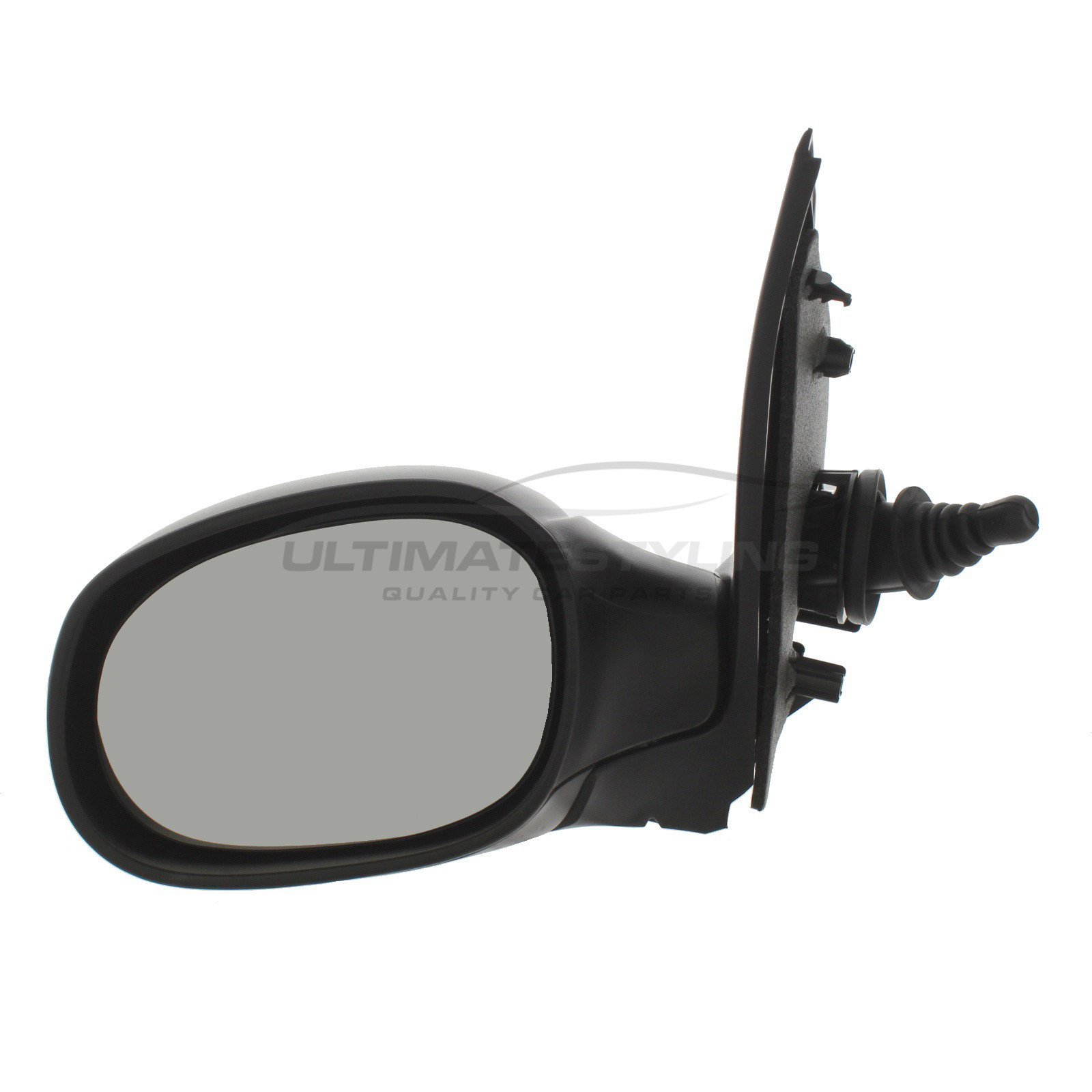 Peugeot 206 Wing Mirror / Door Mirror - Passenger Side (LH) - Cable adjustment - Non-Heated Glass - Black