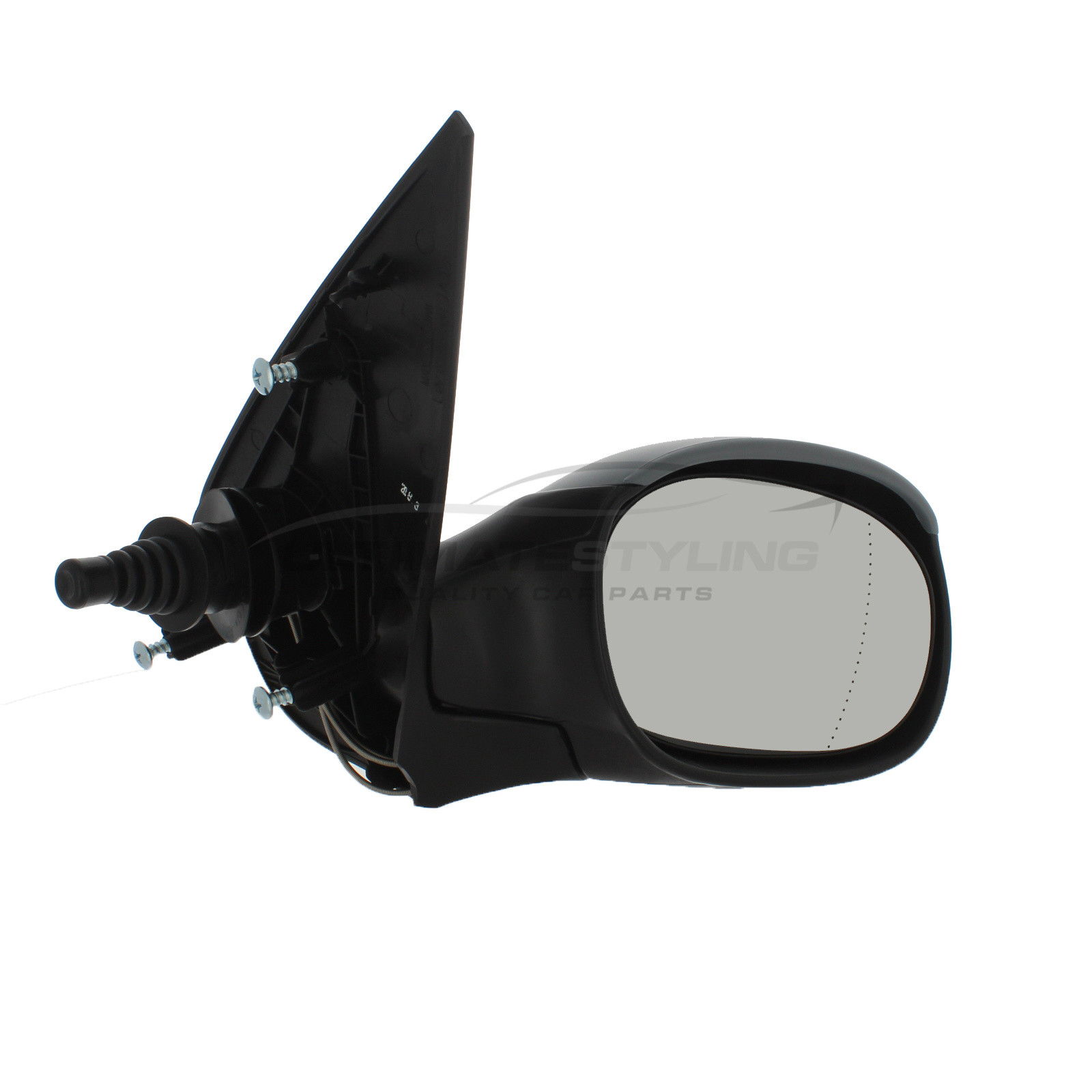 Peugeot 206 Wing Mirror / Door Mirror - Drivers Side (RH) - Cable adjustment - Non-Heated Glass - Primed
