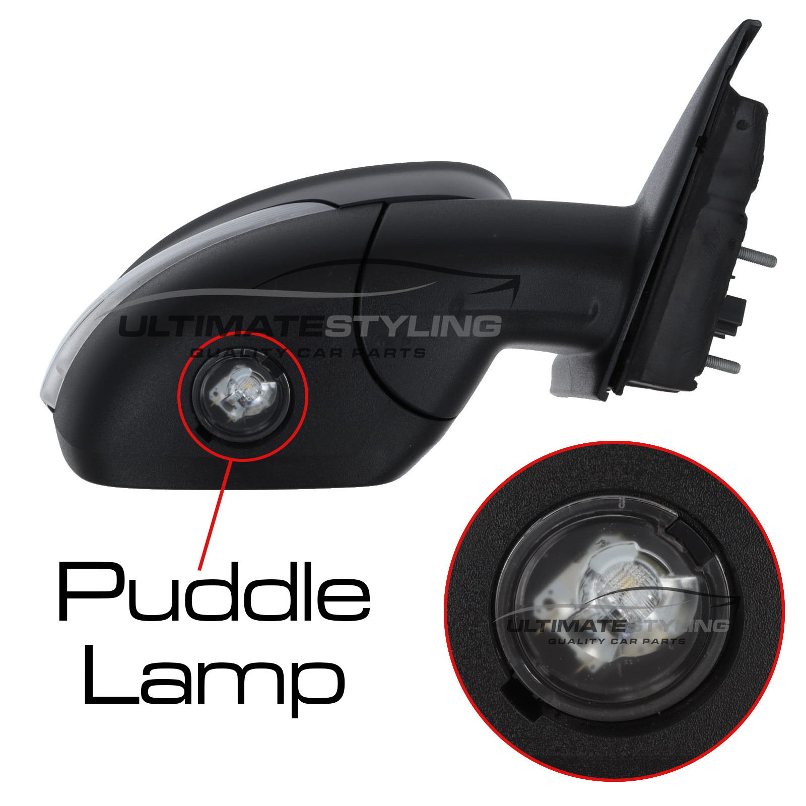 Ford Galaxy / S-MAX Wing Mirror / Door Mirror - Drivers Side (RH) - Electric adjustment - Heated Glass - Power Folding - Indicator - Puddle Light - Primed