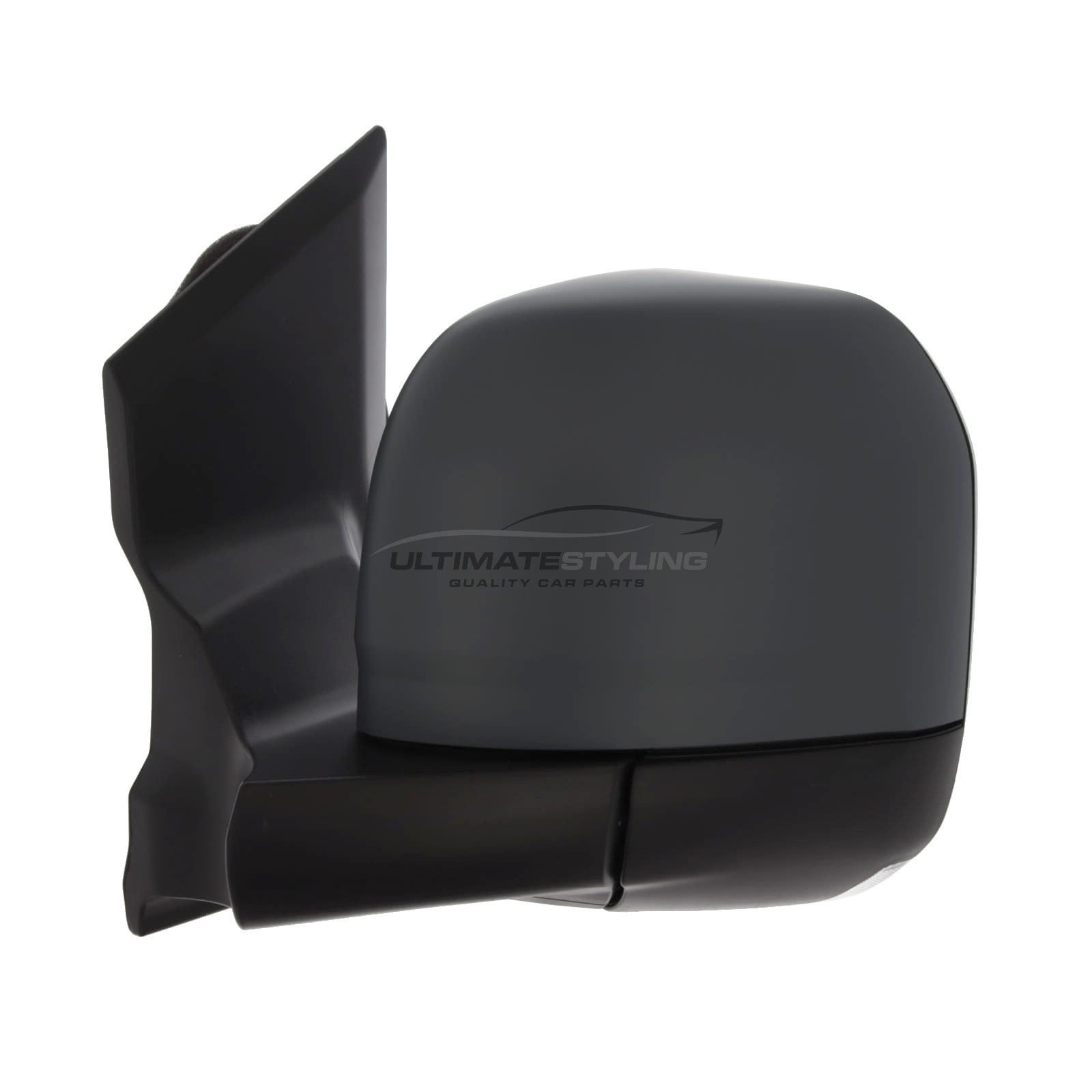 Ford Tourneo Custom / Transit Custom 2023->, VW Transporter T7 2025-> Wing Door Mirror - Electric Power Folding - Heated - Convex - Glass - Indicator - AM/FM Aerial - Primed Cover - Passengers Side Nearside Left Hand