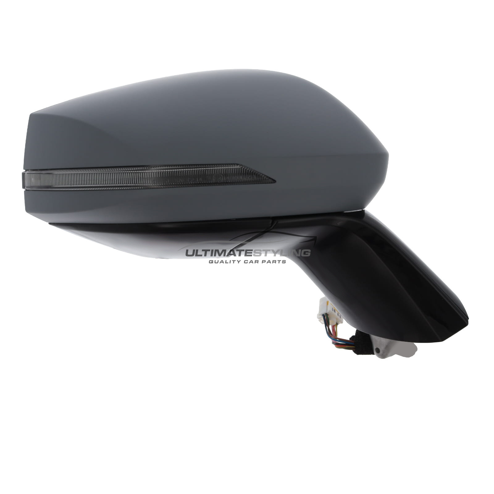 Kia Sportage NQ5 2021-> Wing Door Mirror - Electric - Power Folding - Heated - Aspherical - Glass - LED Indicator - Primed - Painted Black Base - Drivers Side Offside Right Hand