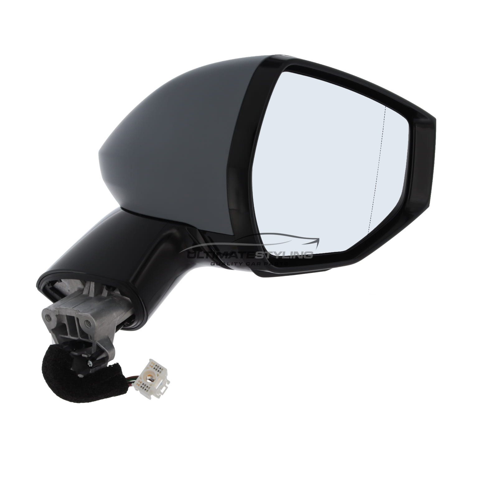 Kia Sportage NQ5 2021-> Wing Door Mirror - Electric - Power Folding - Heated - Aspherical - Glass - LED Indicator - Primed - Painted Black Base - Drivers Side Offside Right Hand
