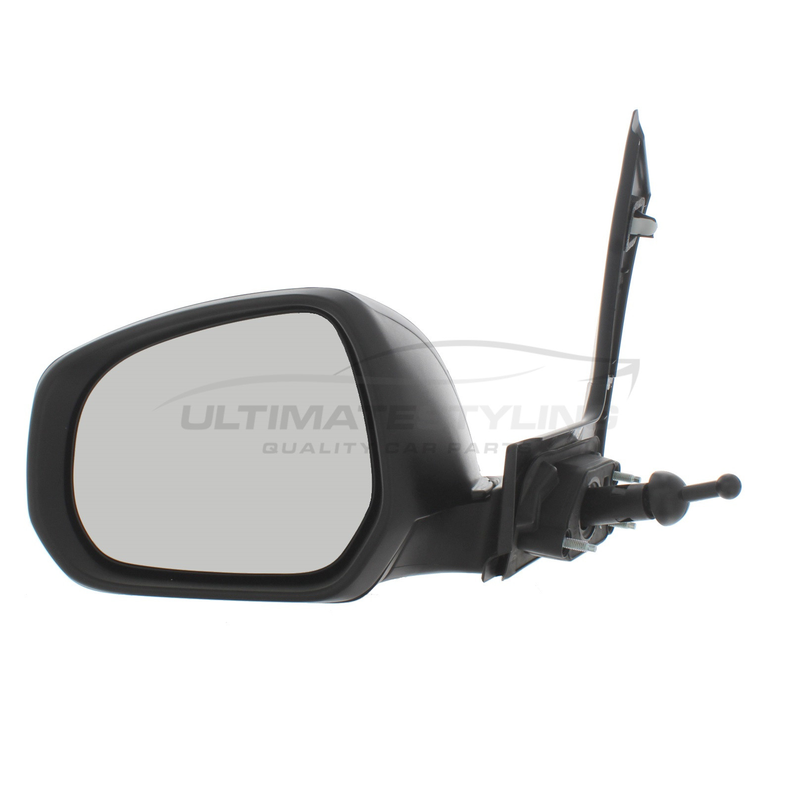 Vauxhall Agila 2008-2014 / Suzuki Splash 2008-2015 Wing Mirror / Door Mirror - Passenger Side (LH) - Cable adjustment - Black