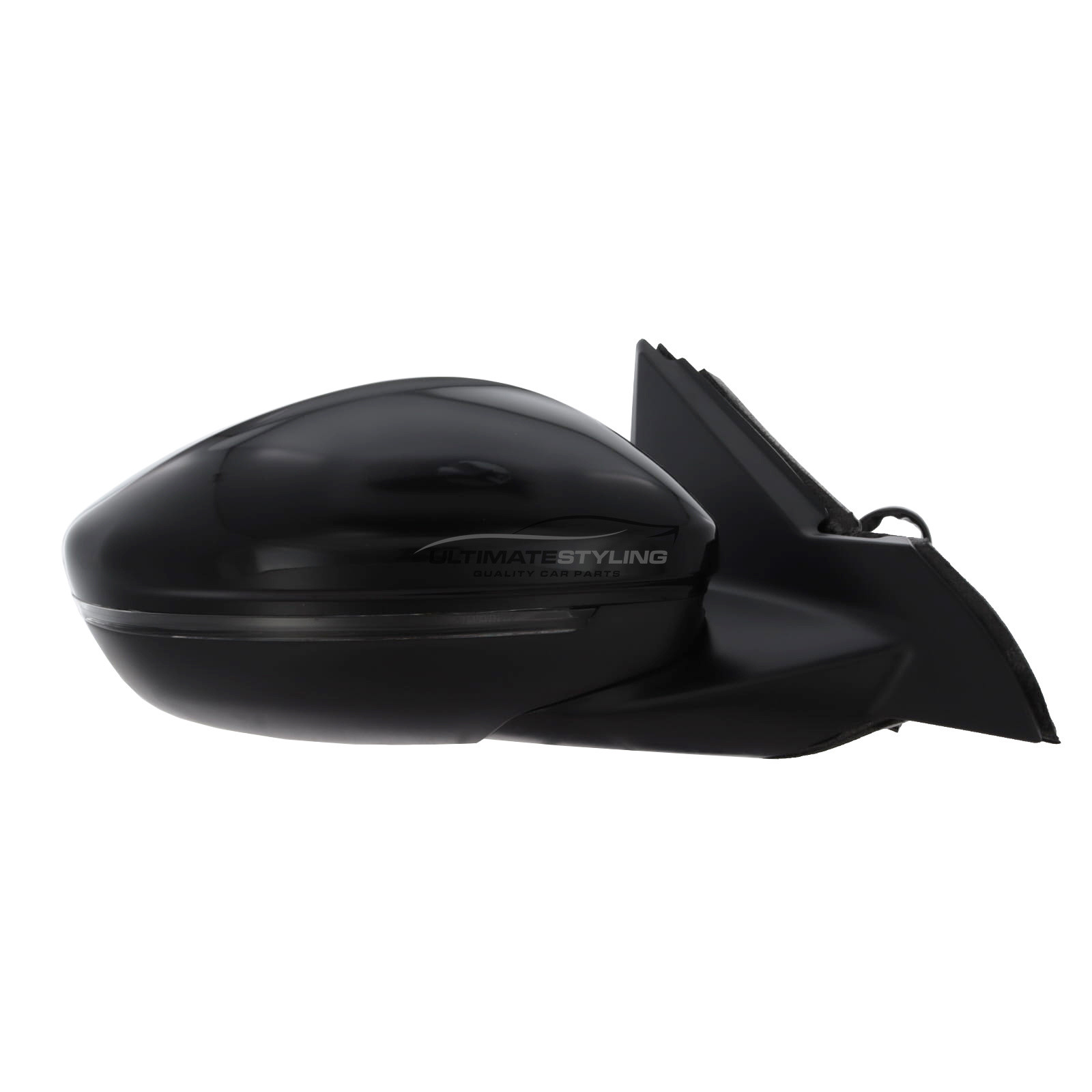 Vauxhall Mokka 2021-2026 Wing Door Mirror - Electric - Heated - Convex - LED Indicator - Temperature Sensor - Gloss Black - Painted - Drivers Side Offside Right Hand