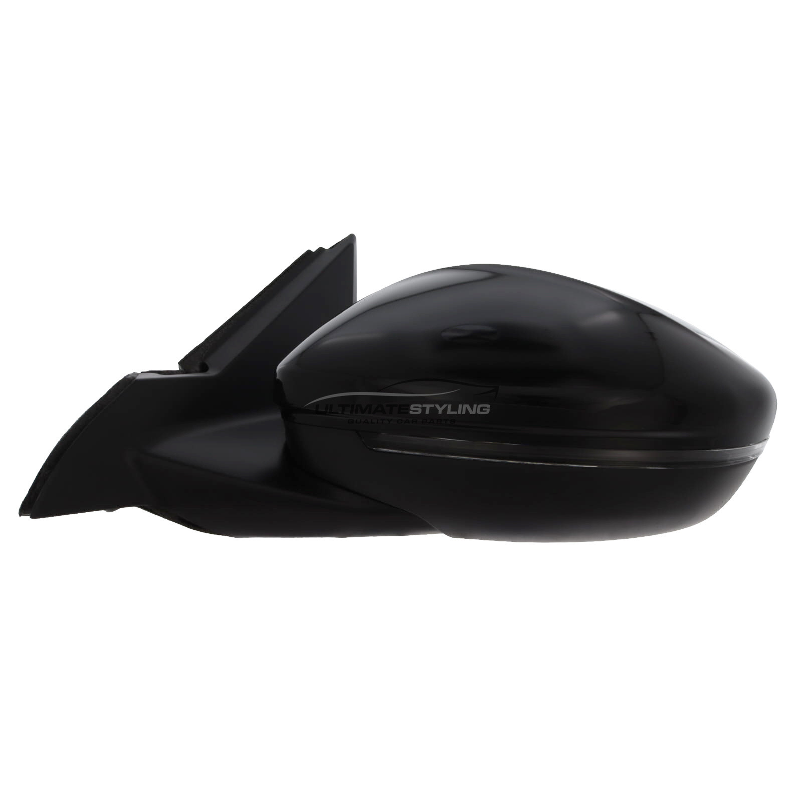 Vauxhall Mokka 2021-2026 Wing Door Mirror - Electric - Heated - Convex - LED Indicator - Gloss Black - Painted - Passenger Side Nearside Left Hand