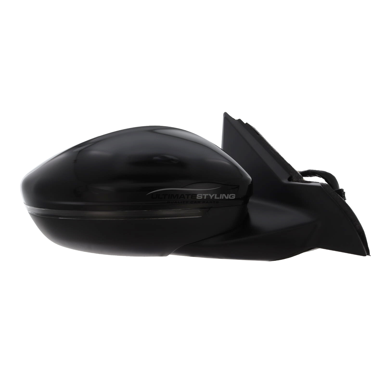 Vauxhall Mokka 2021-2026 Wing Door Mirror - Electric - Power Folding - Heated - Convex - LED Indicator - Blind Spot Detection Light - Temperature Sensor - Gloss Black - Painted - Drivers Side Right