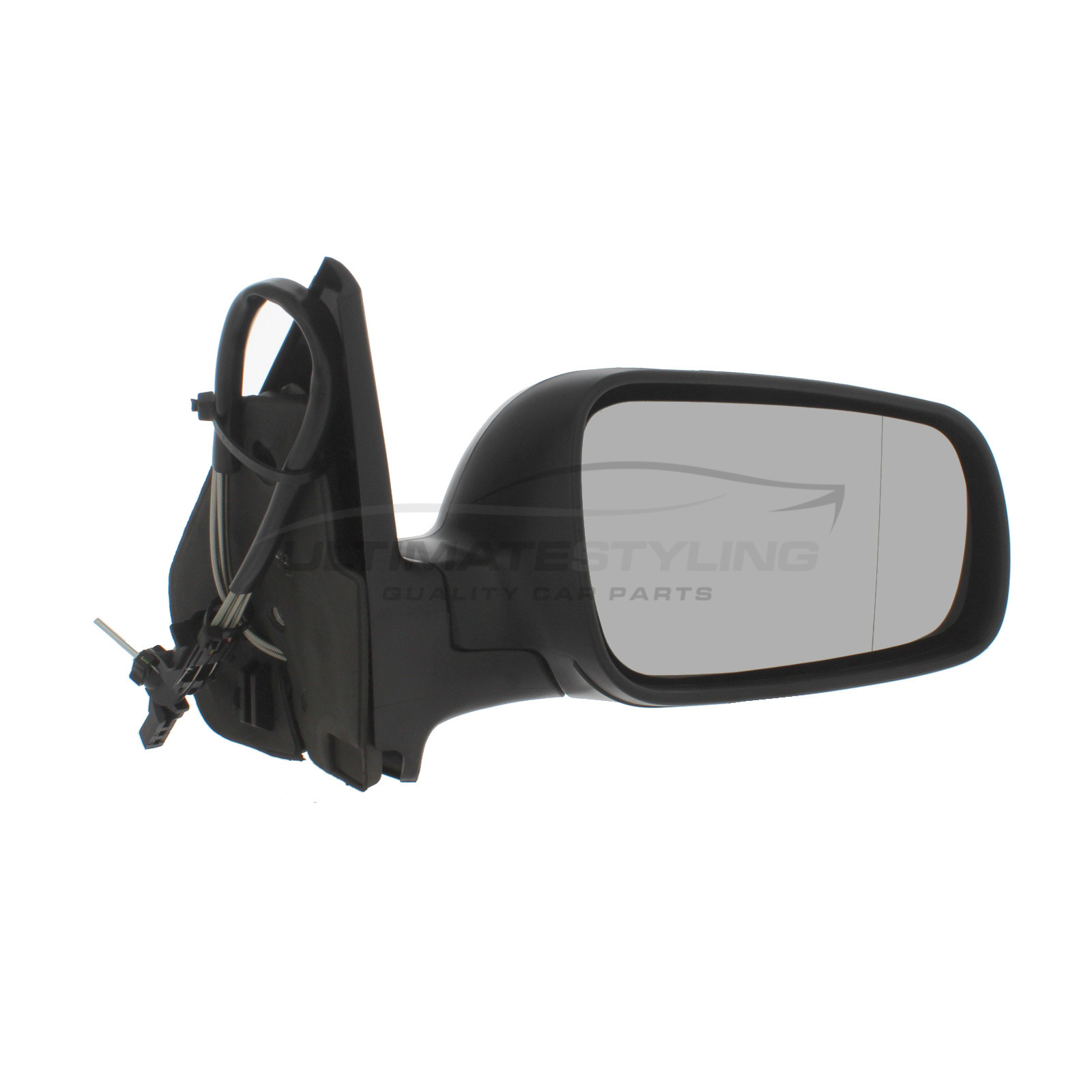 Volkswagen Bora / Golf Wing Mirror / Door Mirror - Drivers Side (RH) - Cable adjustment - Non-Heated Glass - Paintable - Black