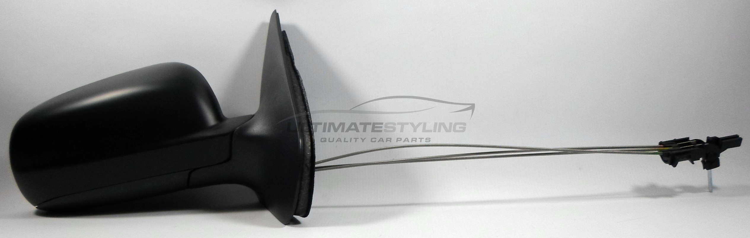 Volkswagen Bora / Golf Wing Mirror / Door Mirror - Drivers Side (RH) - Cable adjustment - Non-Heated Glass - Paintable - Black