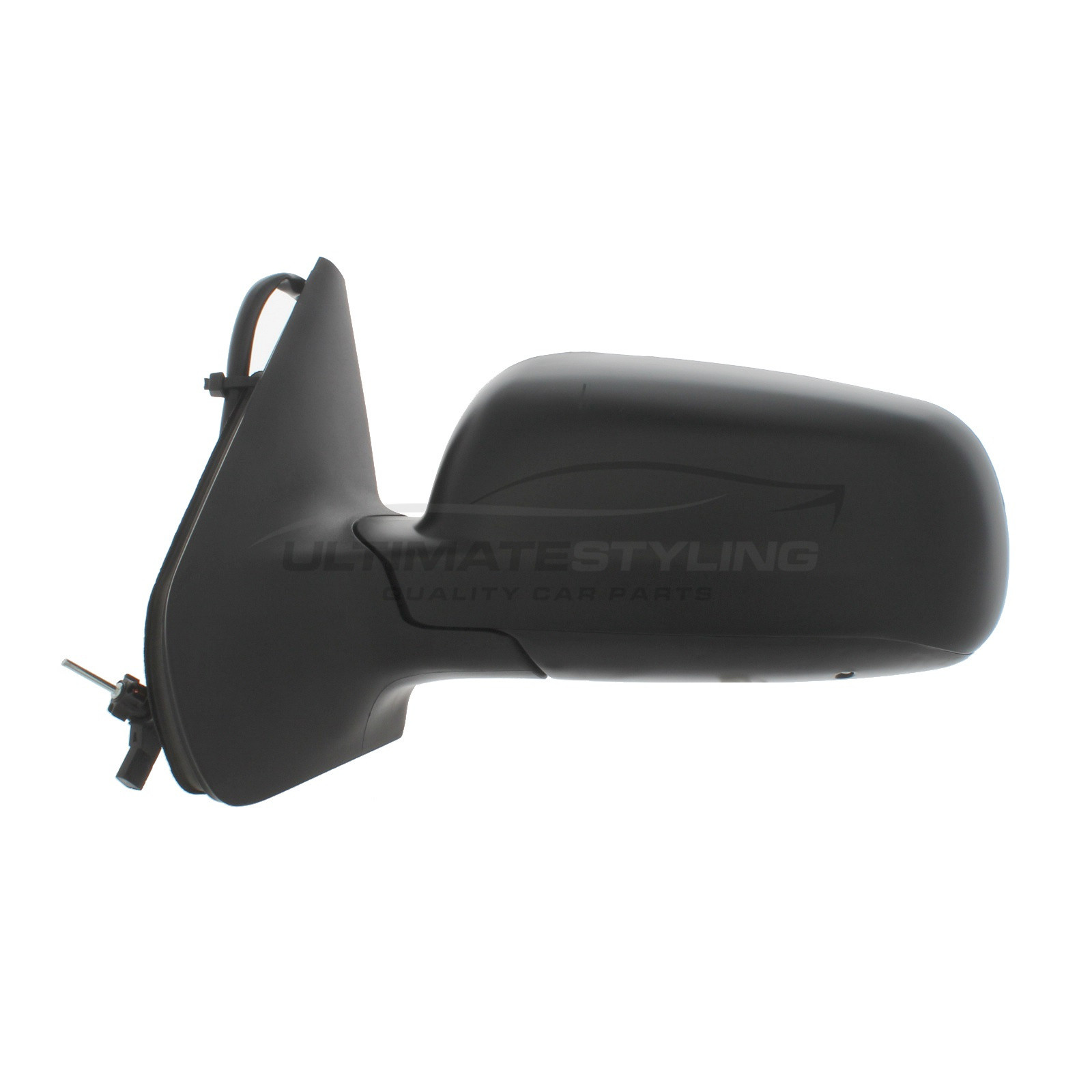 Volkswagen Bora / Golf Wing Mirror / Door Mirror - Passenger Side (LH) - Cable adjustment - Non-Heated Glass - Paintable - Black