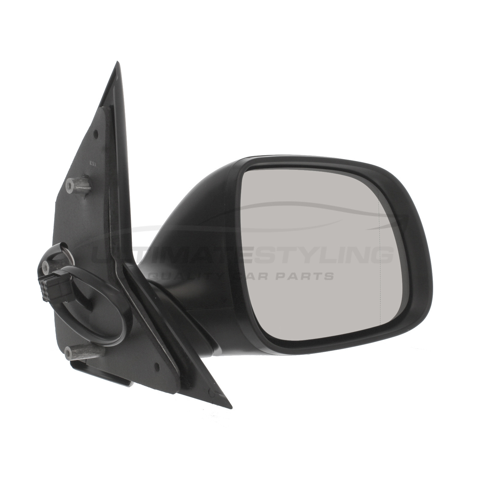 VW Transporter / Caravelle Wing Mirror / Door Mirror - Drivers Side (RH) - Electric adjustment - Heated Glass - Black - Textured