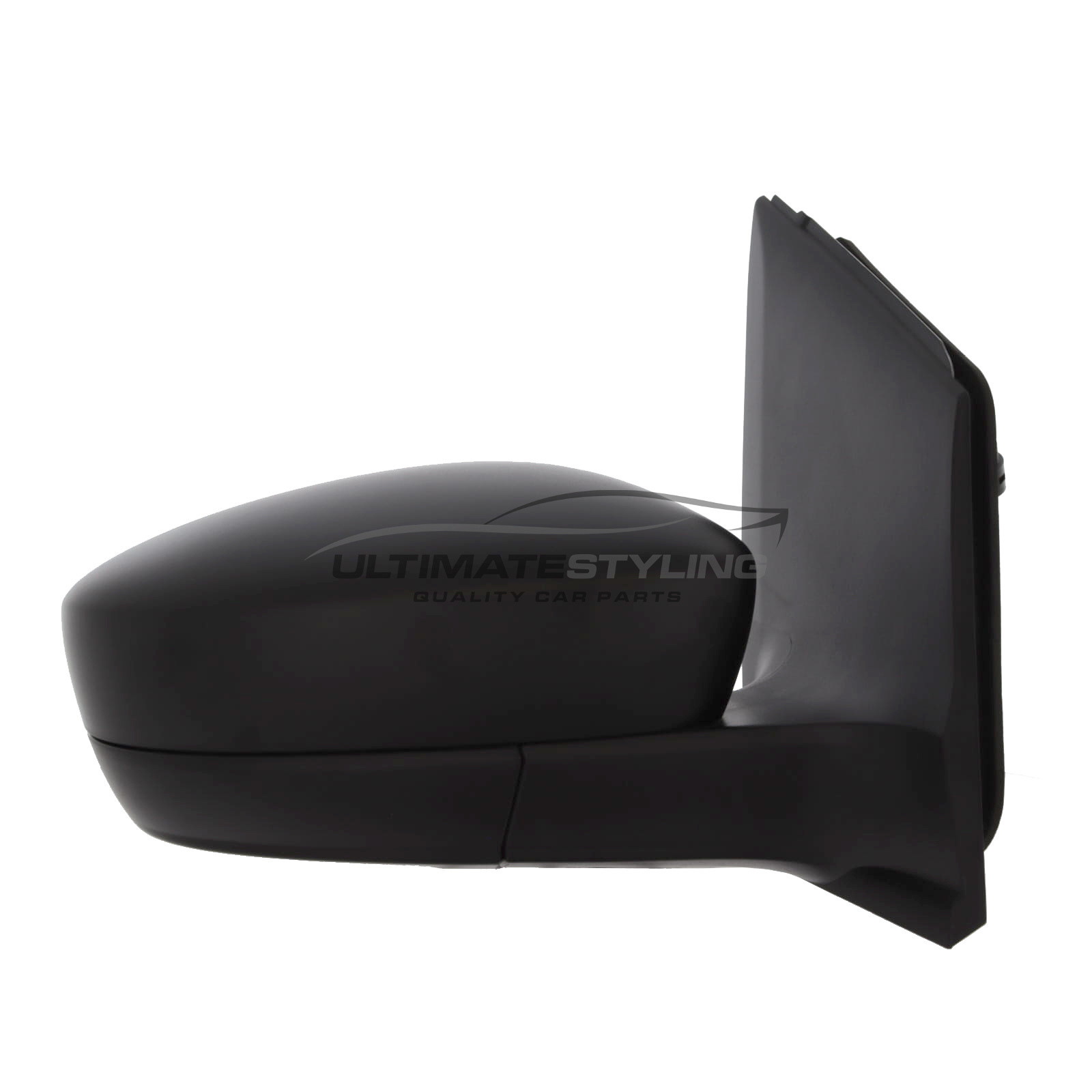 Seat Mii, Skoda Citigo, VW Up Wing Mirror / Door Mirror - Drivers Side (RH) - Cable adjustment - Non-Heated Glass - Black - Textured