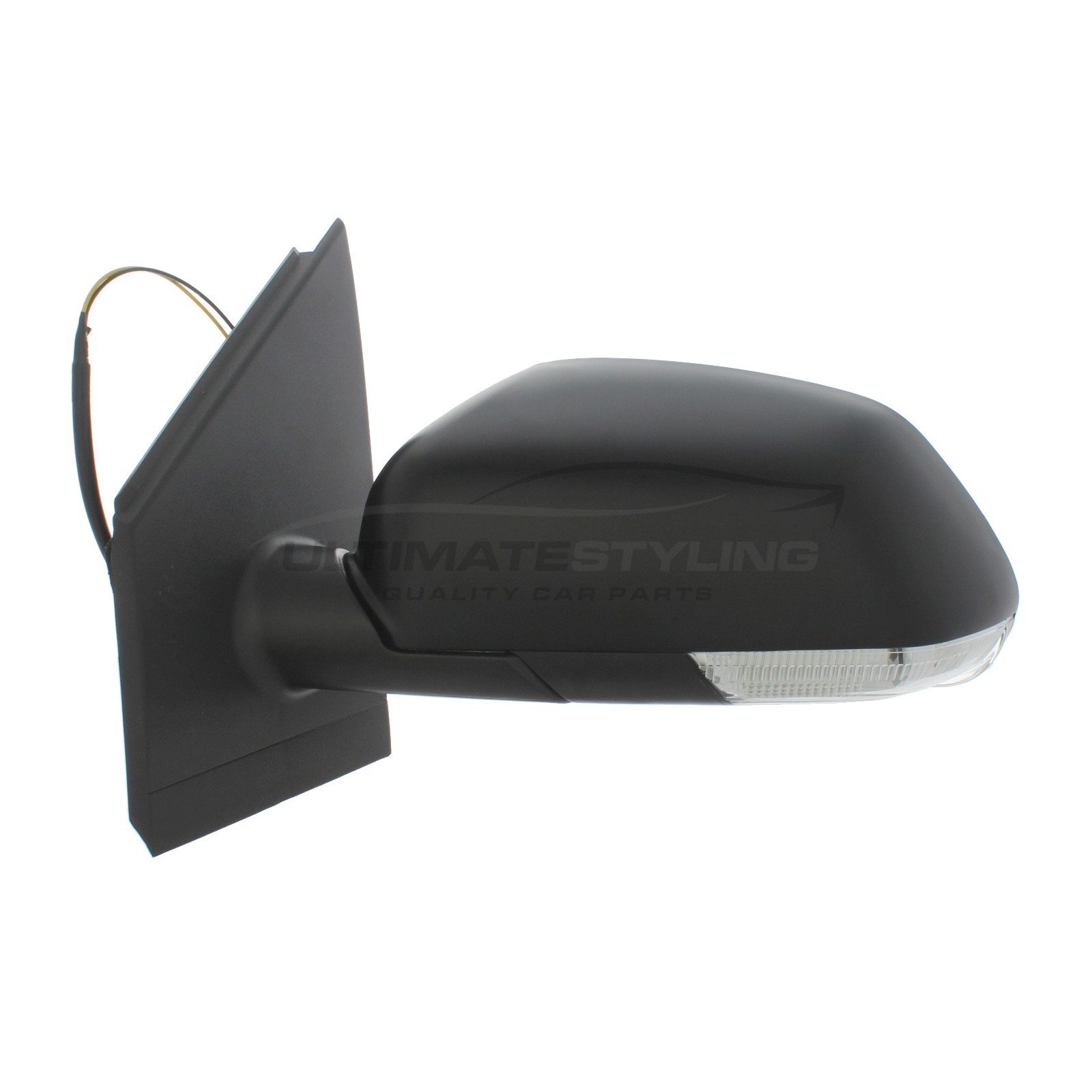 Volkswagen Polo Wing Mirror / Door Mirror - Passenger Side (LH) - Cable adjustment - Non-Heated Glass - Indicator - Black