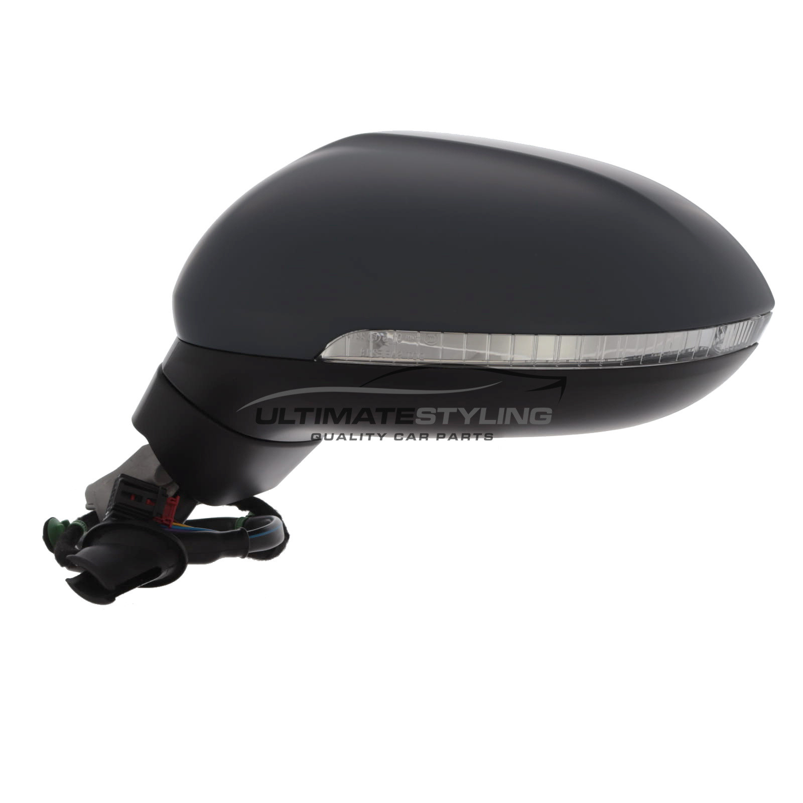 Volkswagen Passat B8 2014-2024 Wing Door Mirror - Electric Power Folding - Heated - Convex Glass - Puddle Lamp - Clear Indicator - Primed Cover - Passengers Side Nearside Left Hand