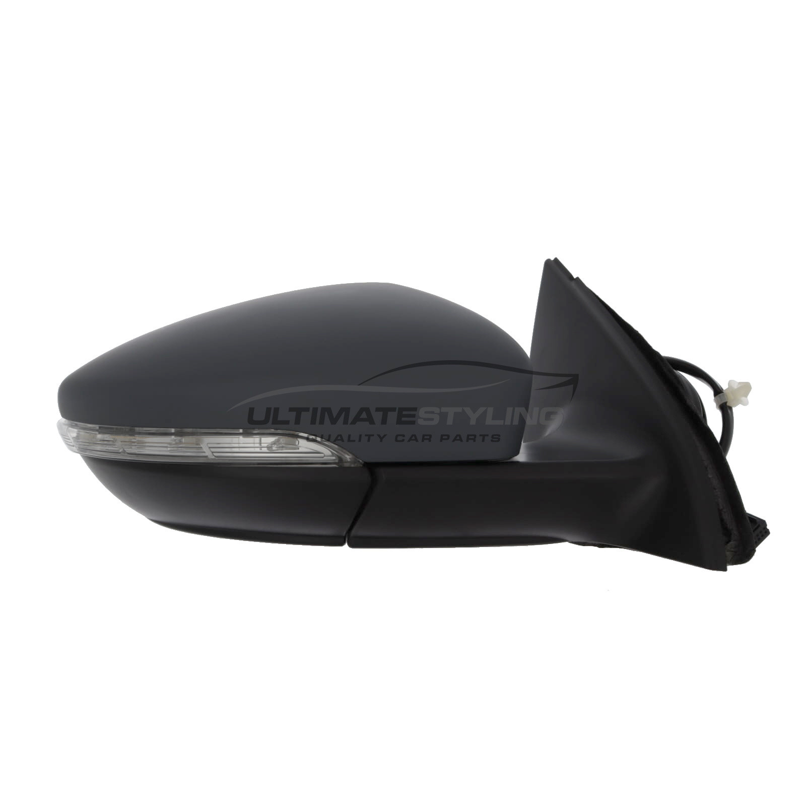 Volkswagen Passat B7 2010-2015 Wing Door Mirror - Electric Power Folding - Heated - Aspherical Glass - Clear Indicator - Primed Cover - Drivers Side Offside Right Hand