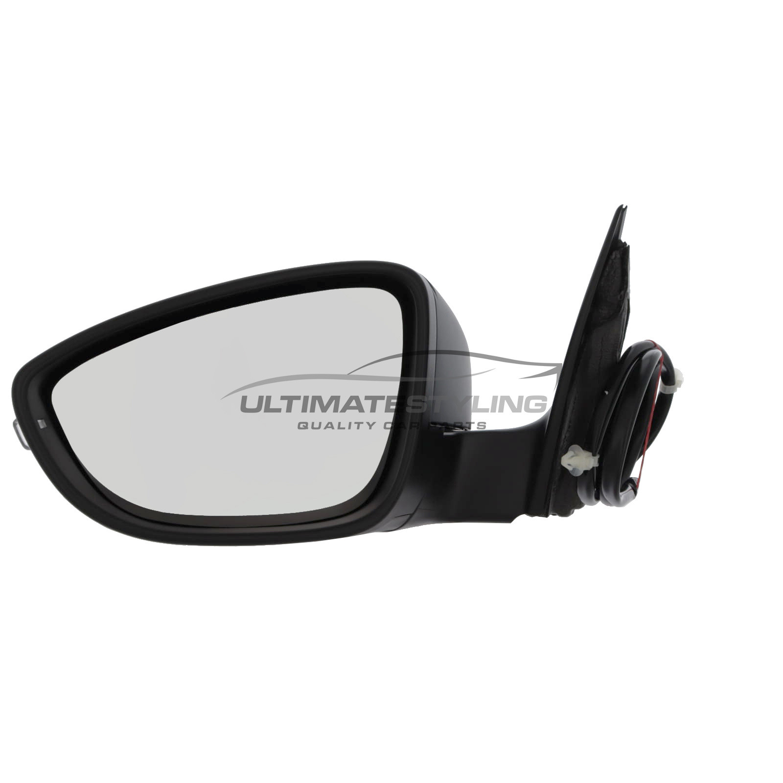 Volkswagen Passat B7 2010-2015 Wing Door Mirror - Electric Power Folding - Heated - Convex Glass - Clear Indicator - Primed Cover - Passenger Side Nearside Left Hand