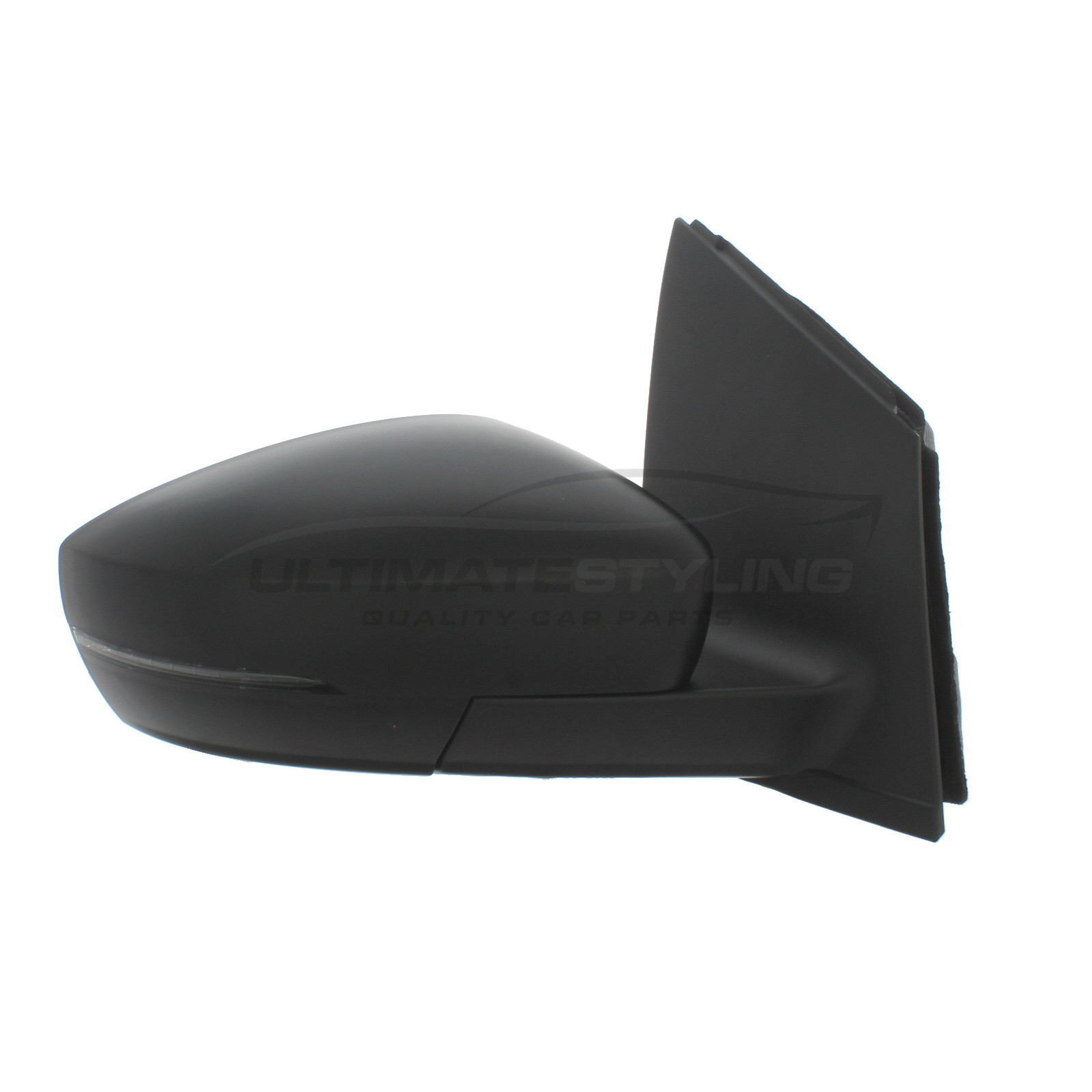 Volkswagen Polo Wing Mirror / Door Mirror - Drivers Side (RH) - Cable adjustment - Non-Heated Glass - Indicator - Black