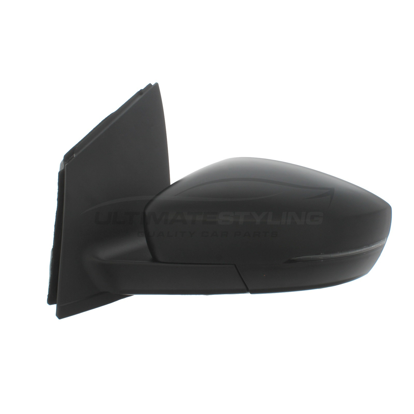 Volkswagen Polo Wing Mirror / Door Mirror - Passenger Side (LH) - Cable adjustment - Non-Heated Glass - Indicator - Black