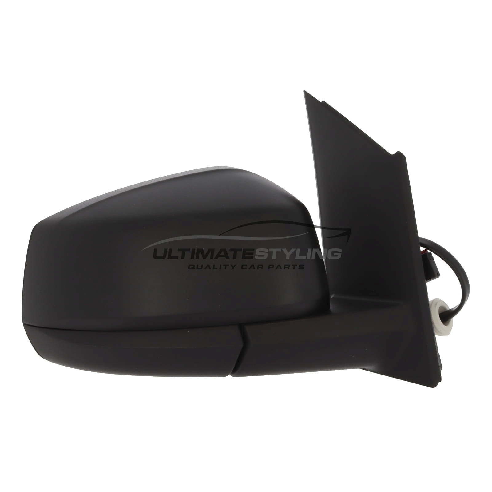 VW Caddy Wing Mirror / Door Mirror - Drivers Side (RH) - Electric adjustment - Heated Glass - Black - Textured