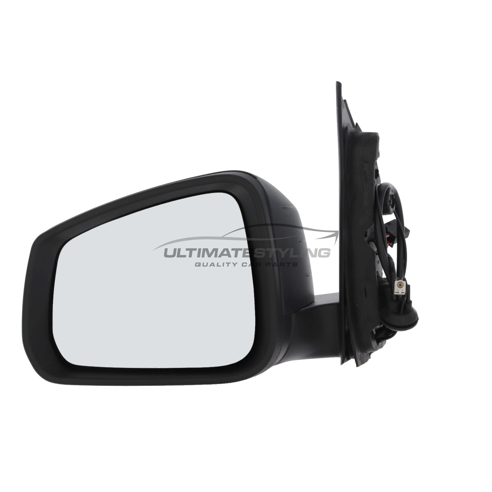 Ford Tourneo Connect 2022-2025, Volkswagen Caddy 2021-2024 Wing Door Mirror - Electric - Heated - Convex Glass - Aerial - Black Cover - Passengers Side Nearside Left Hand