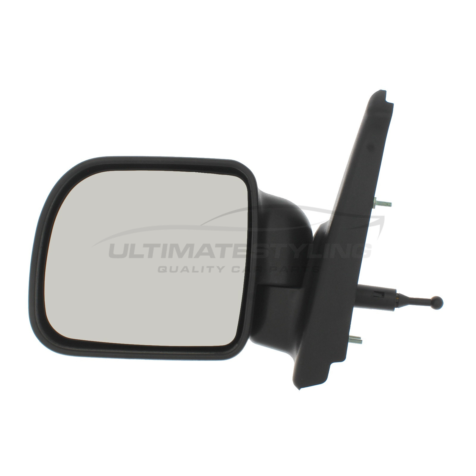 Renault Kangoo Wing Mirror / Door Mirror - Passenger Side (LH) - Cable adjustment - Non-Heated Glass - Black