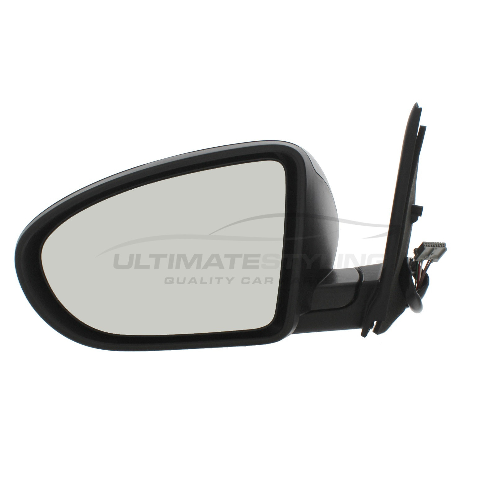 Nissan Qashqai Wing Mirror / Door Mirror - Passenger Side (LH) - Electric adjustment - Heated Glass - Paintable - Black