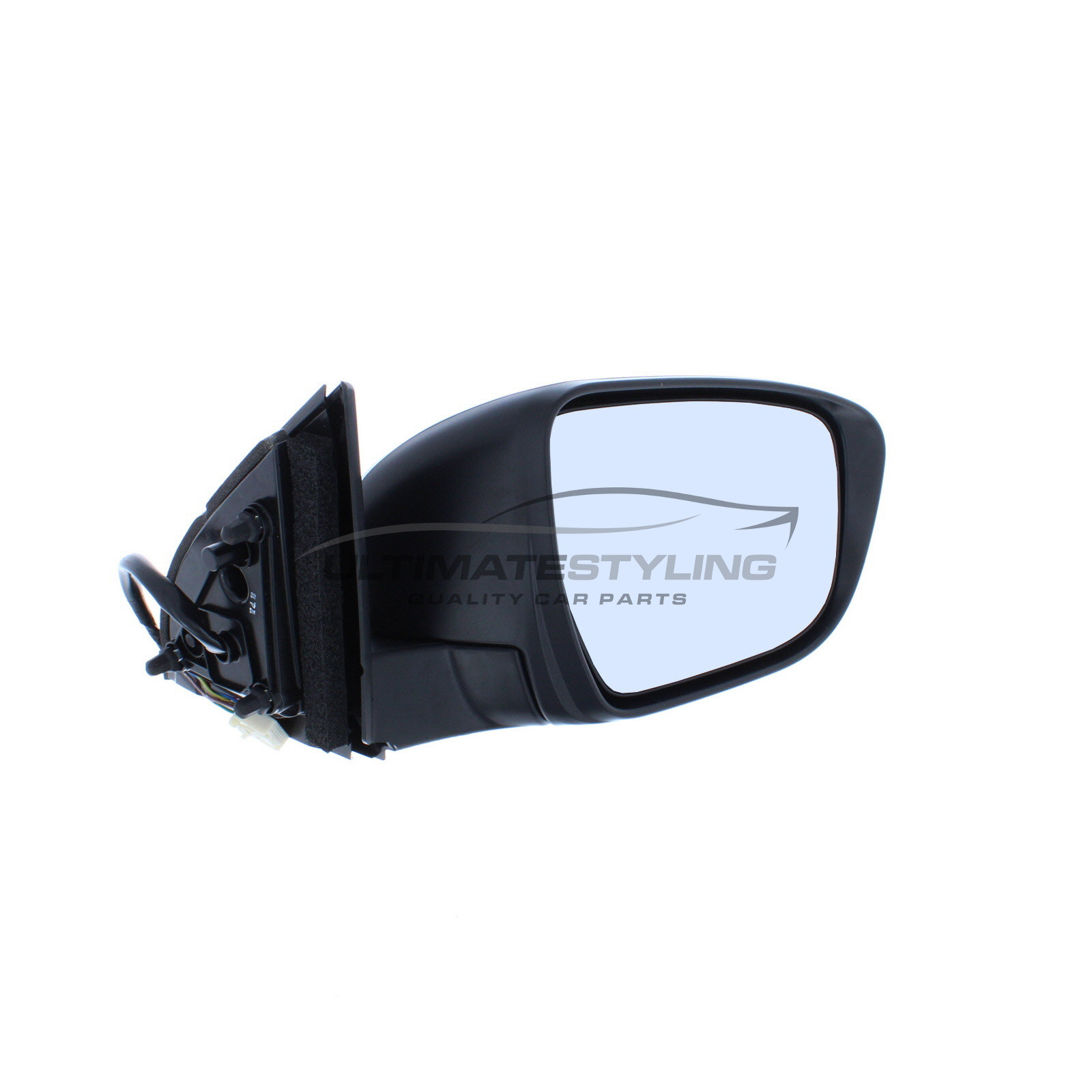 Nissan Qashqai Wing Mirror / Door Mirror - Drivers Side (RH) - Electric adjusting - Heated Glass - Indicator - Paintable - Black