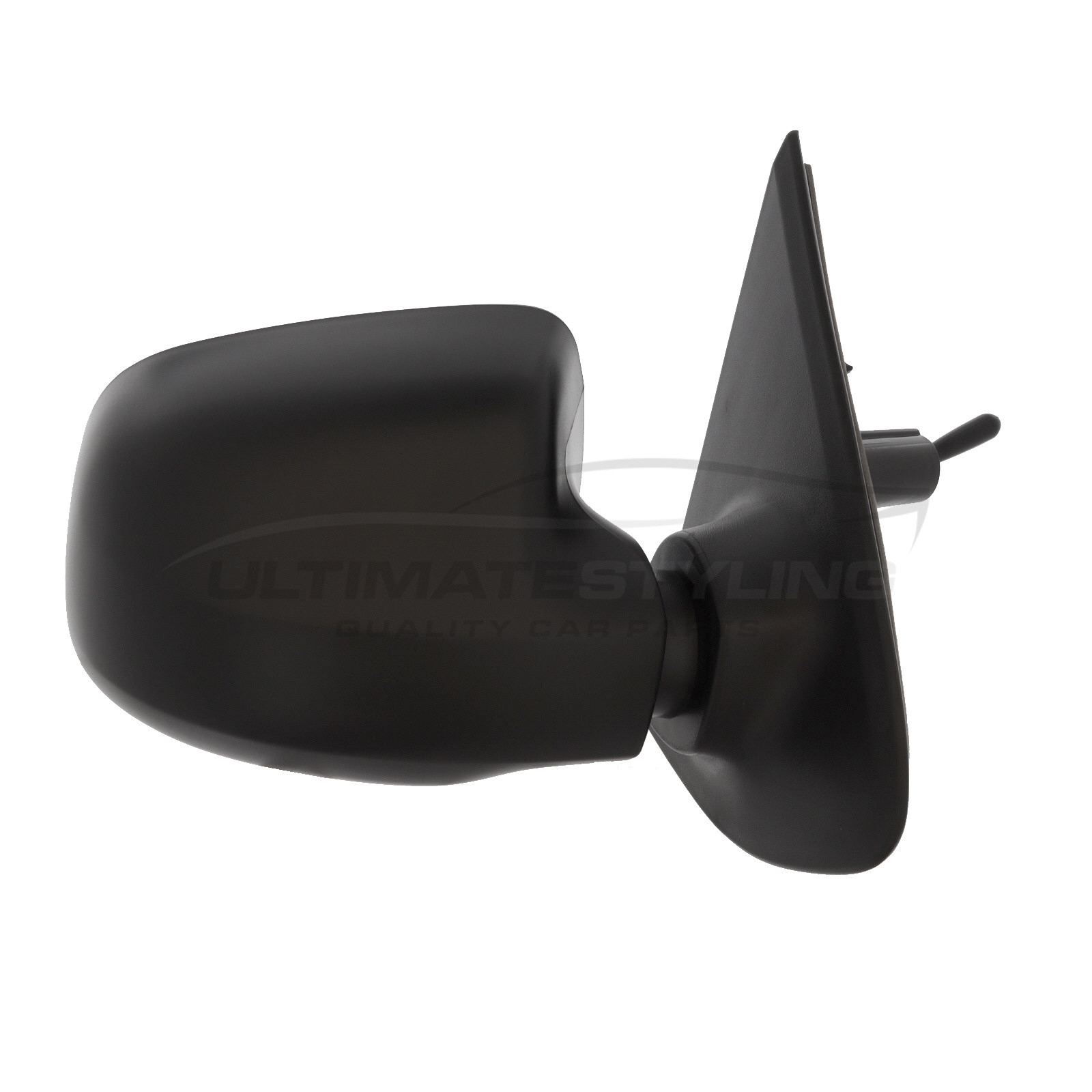Dacia Logan / Sandero Wing Mirror / Door Mirror - Drivers Side (RH) - Cable adjustment - Non-Heated Glass - Black - Textured