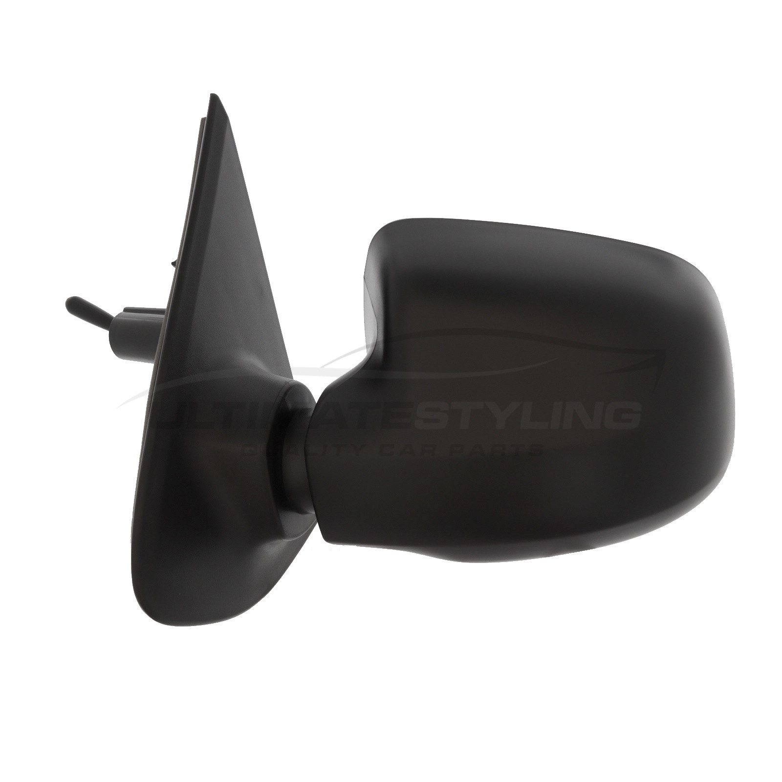 Dacia Logan / Sandero Wing Mirror / Door Mirror - Passenger Side (LH) - Cable adjustment - Non-Heated Glass - Black - Textured