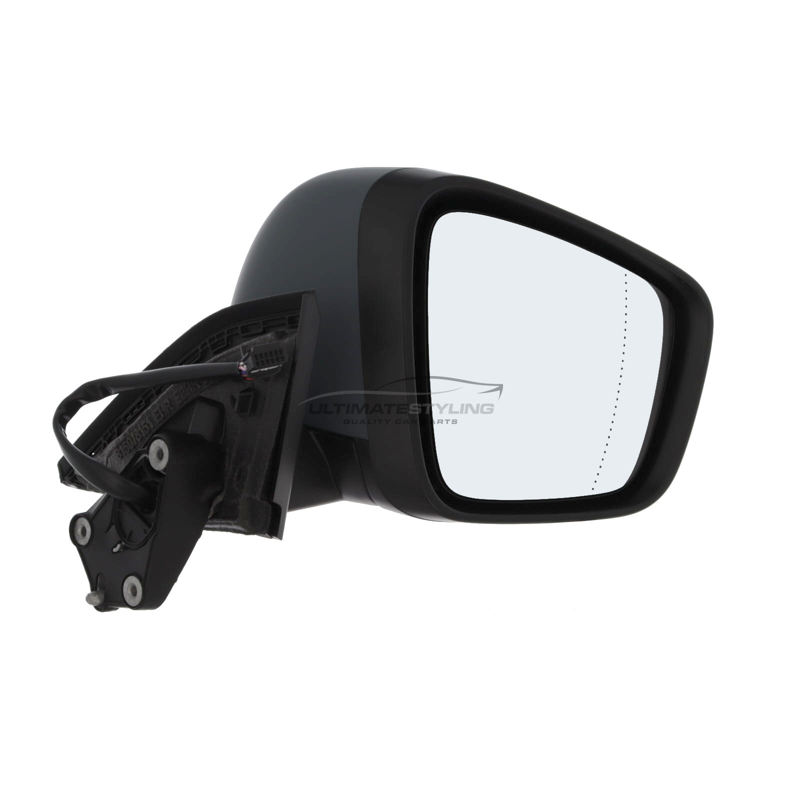 Mercedes Benz Citan 2023->, Nissan Townstar 2023->, Renault Kangoo 2022-> Wing Door Mirror - Electric Power Folding - Heated - Aspherical - Glass - Indicator - Temperature Sensor - Primed Cover - Drivers Side Offside Right Hand