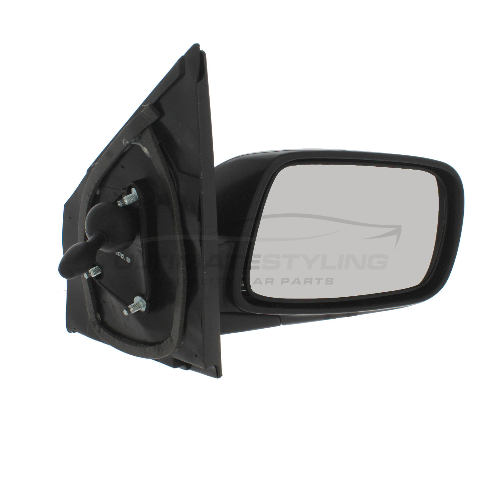 Toyota Yaris Wing Mirror / Door Mirror - Drivers Side (RH) - Cable adjustment - Non-Heated Glass - Black