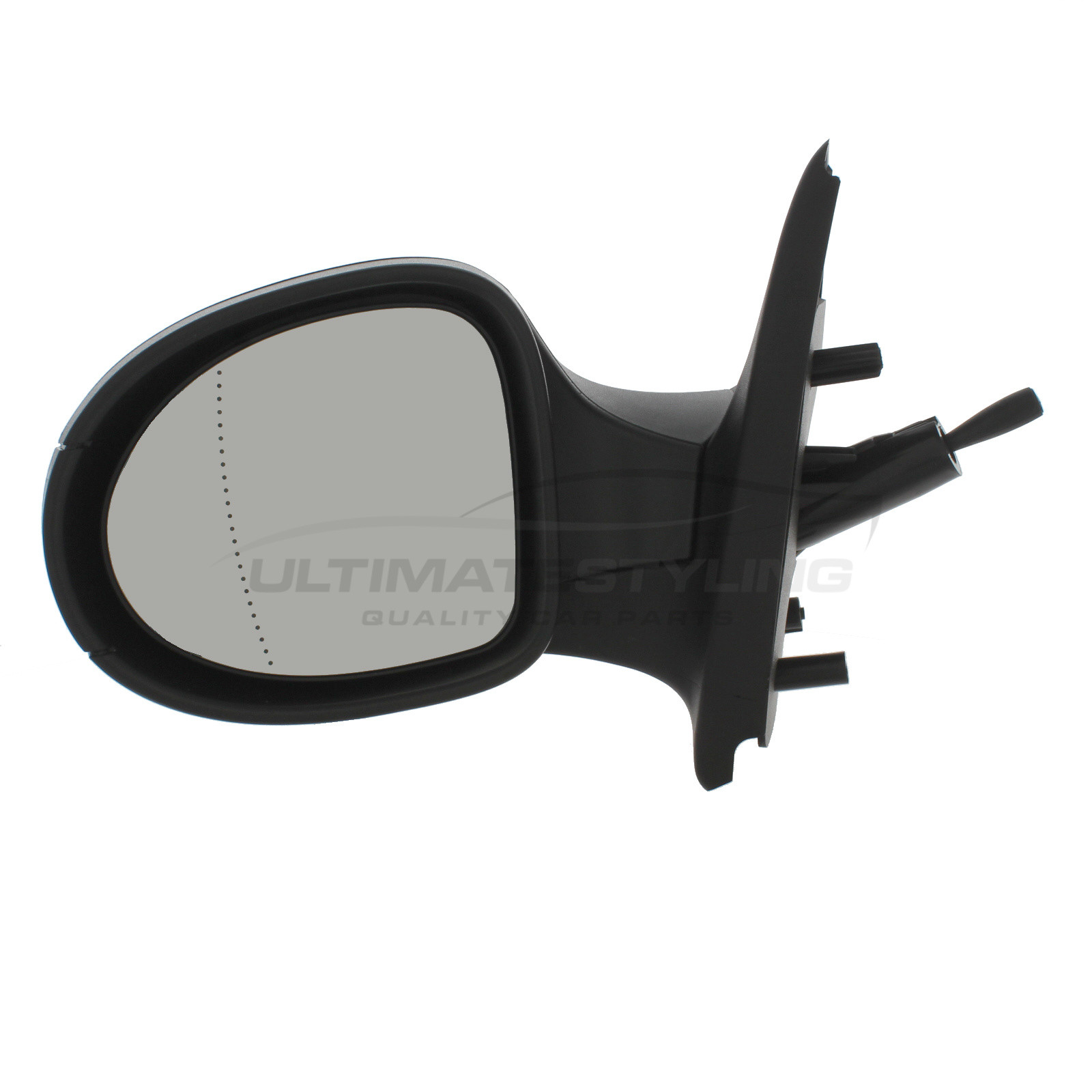 Renault Twingo Wing Mirror / Door Mirror - Passenger Side (LH) - Cable adjustment - Non-Heated Glass - Black