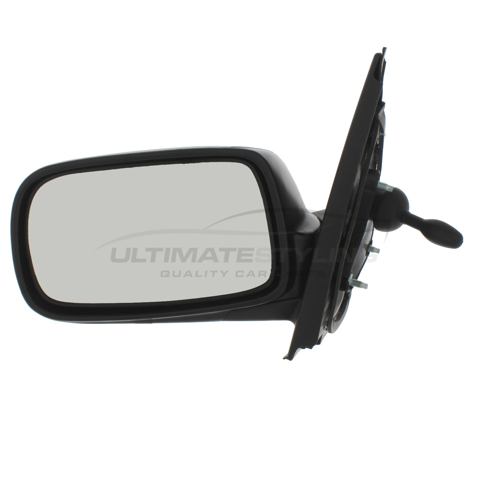 Toyota Yaris Wing Mirror / Door Mirror - Passenger Side (LH) - Cable adjustment - Non-Heated Glass - Black