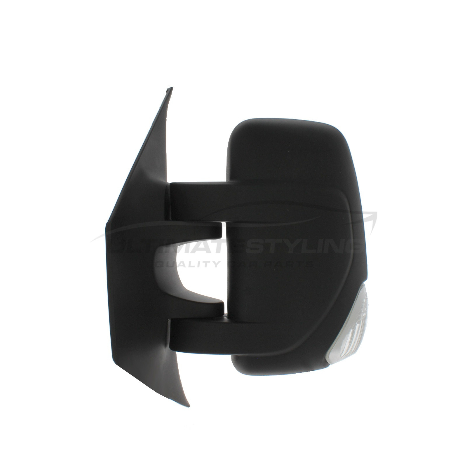 Renault Master 2010> / Vauxhall Movano 2010> / Nissan NV400 2011> Wing Mirror / Door Mirror - Passenger Side (LH) - Manual adjustment - Indicator - Black