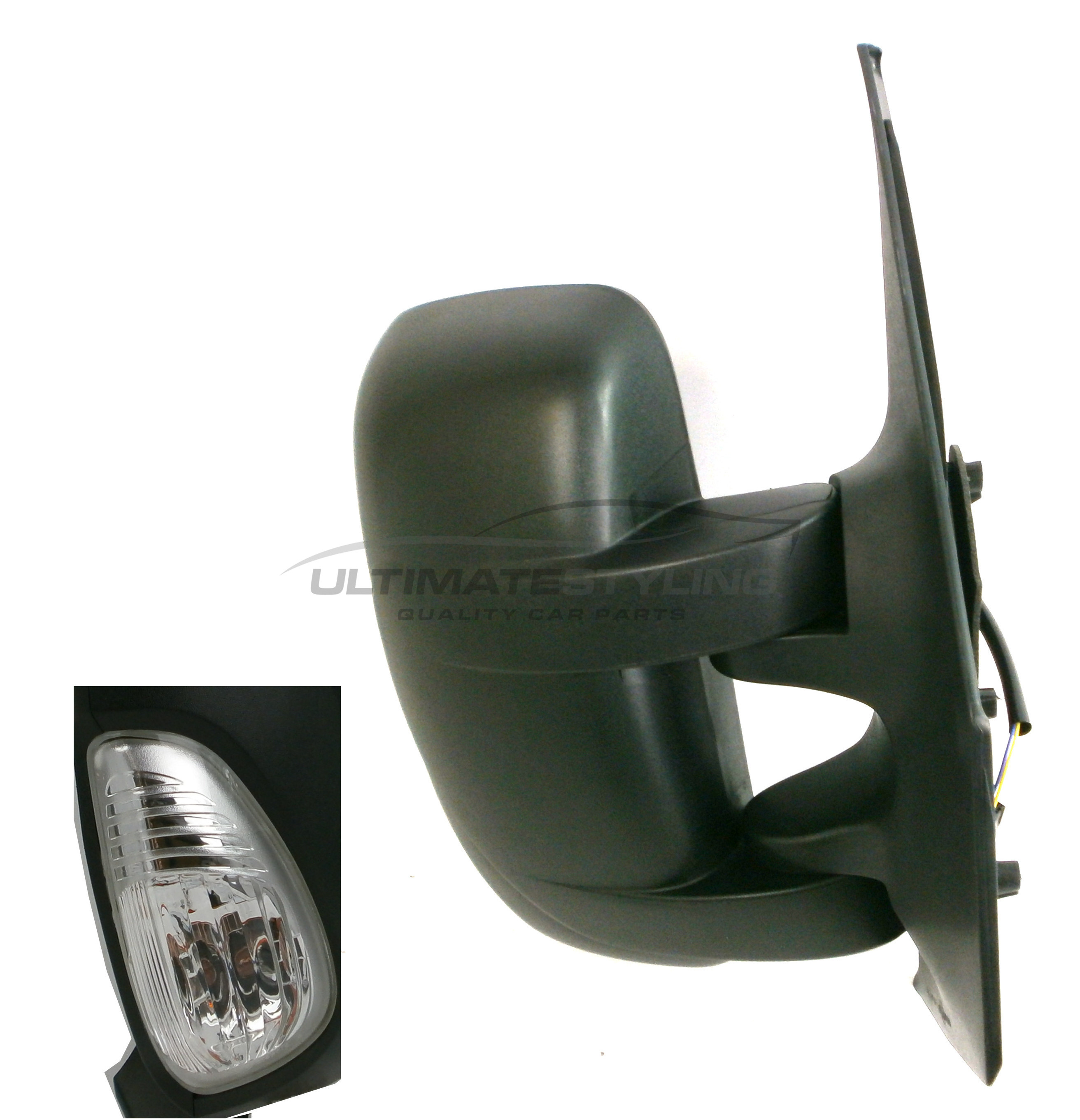 Wing Mirror Cover - Drivers Side (RH) - Black - Textured for Nissan NV400, Renault  Master, Vauxhall Movano and others