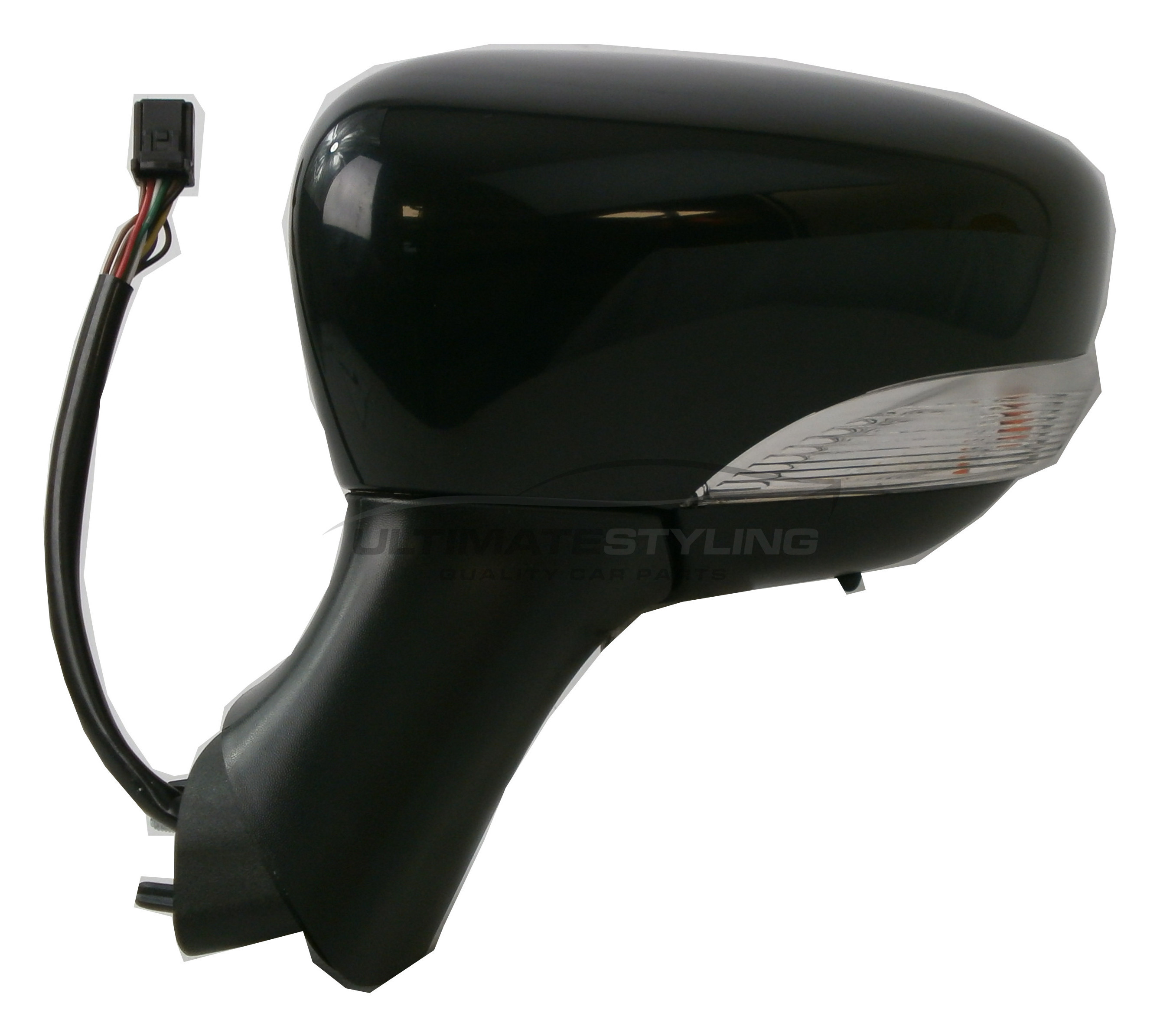 Renault Clio Wing Mirror / Door Mirror - Passenger Side (LH) - Electric adjustment - Heated Glass - Indicator - Polished Black