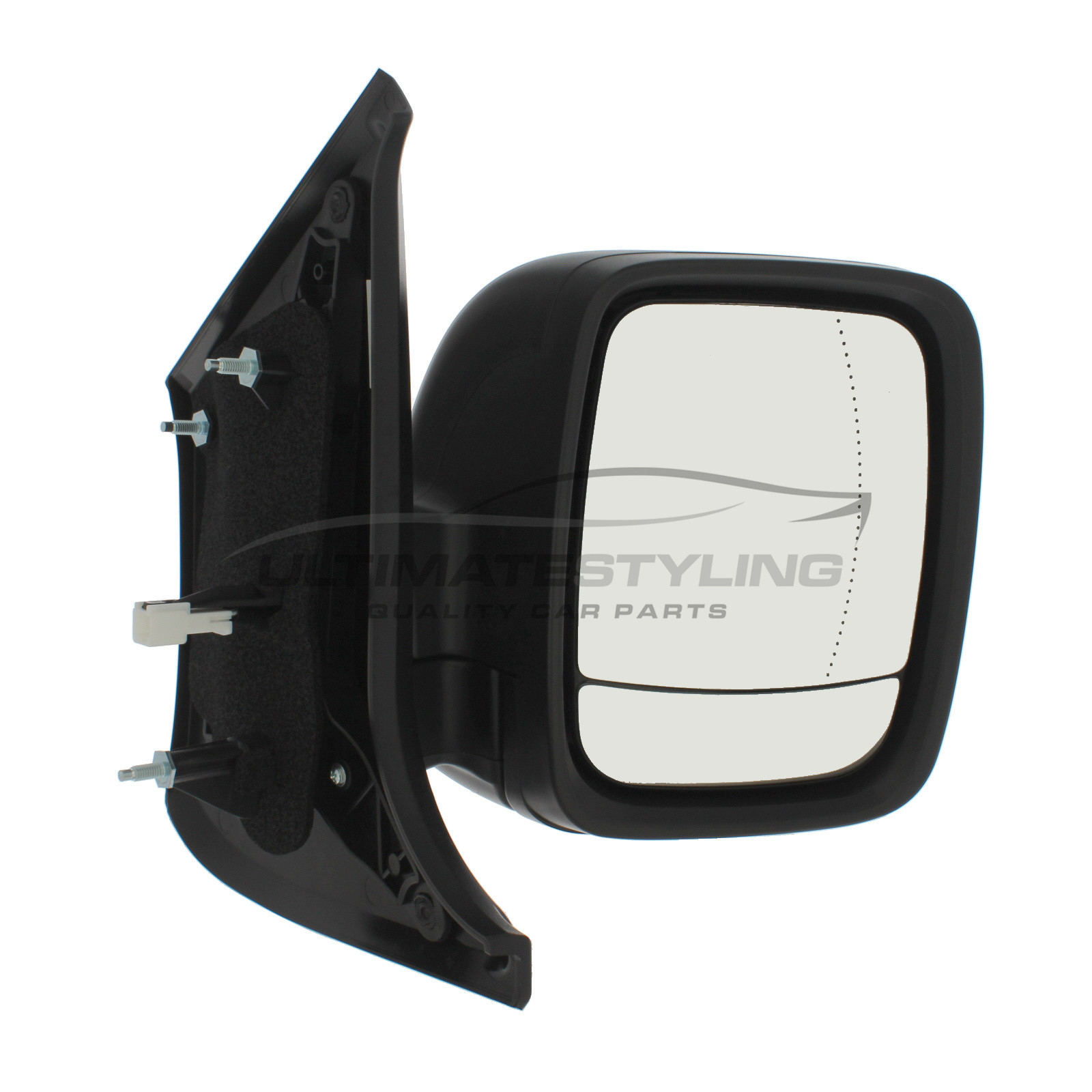 Fiat Talento 2016->, Nissan NV300 2016->, Renault Trafic 2014->, Vauxhall Vivaro 2014-> With Temp Sensor Electric Heated Black Door Wing Mirror RH