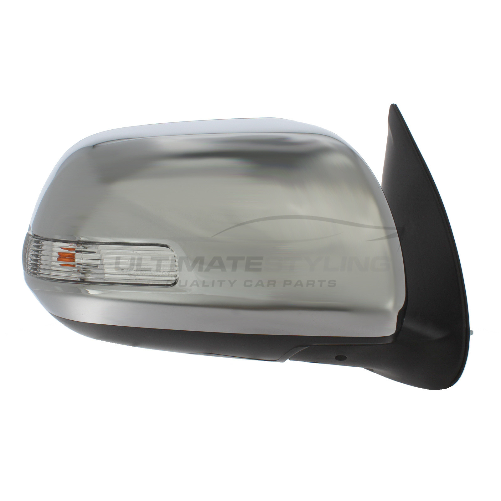 Toyota Hi-Lux Wing Mirror / Door Mirror - Drivers Side (RH) - Electric adjustment - Non-Heated Glass - Indicator - Chrome Finish