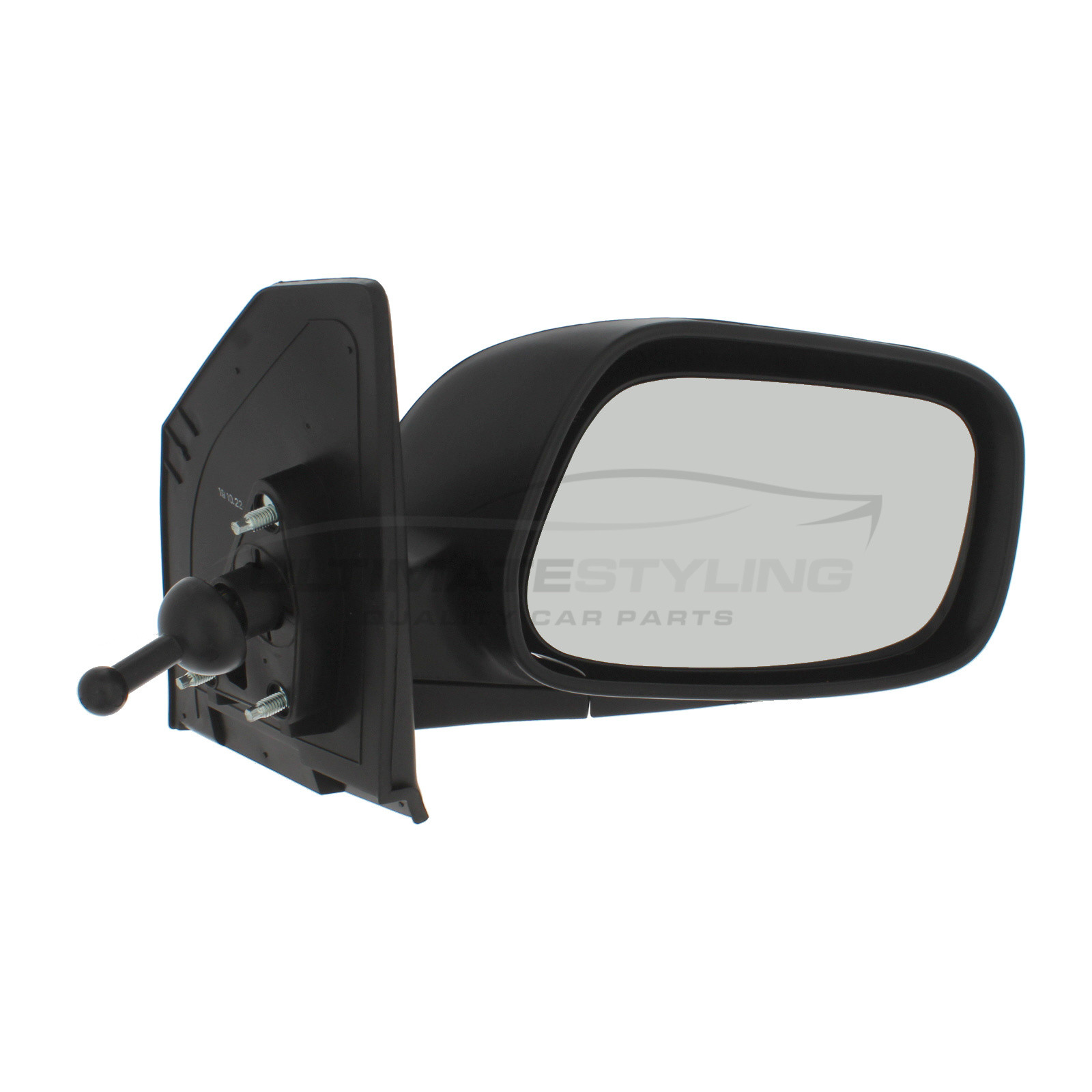 Toyota Corolla Wing Mirror / Door Mirror - Drivers Side (RH) - Cable adjustment - Non-Heated Glass - Paintable - Black