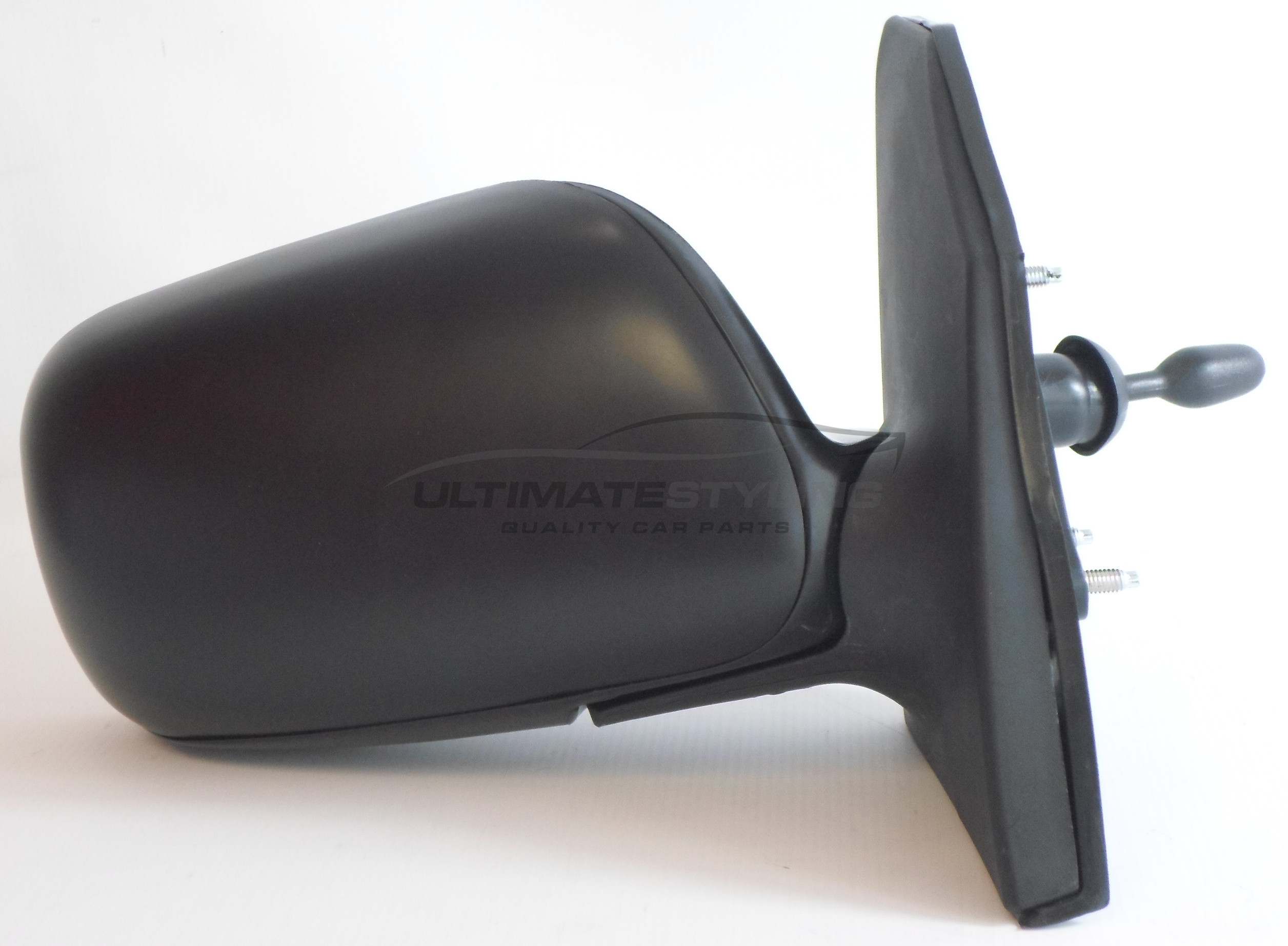 Toyota Corolla Wing Mirror / Door Mirror - Drivers Side (RH) - Cable adjustment - Non-Heated Glass - Paintable - Black
