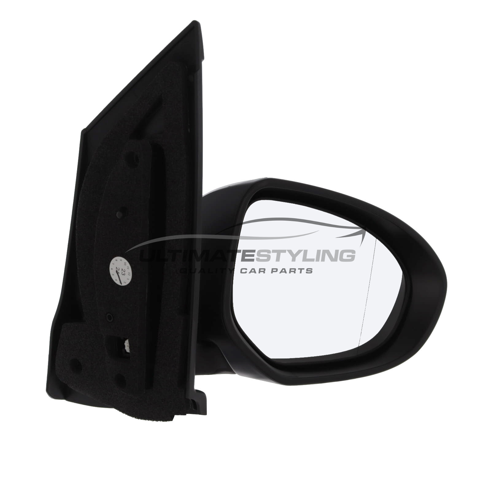 Replacement Mirror With Black Cover Electric Heated Wing Mirror - Right Hand Drivers Side For Vauxhall Astra H Mk5 2004-2009 Electric Heated Door Mirror