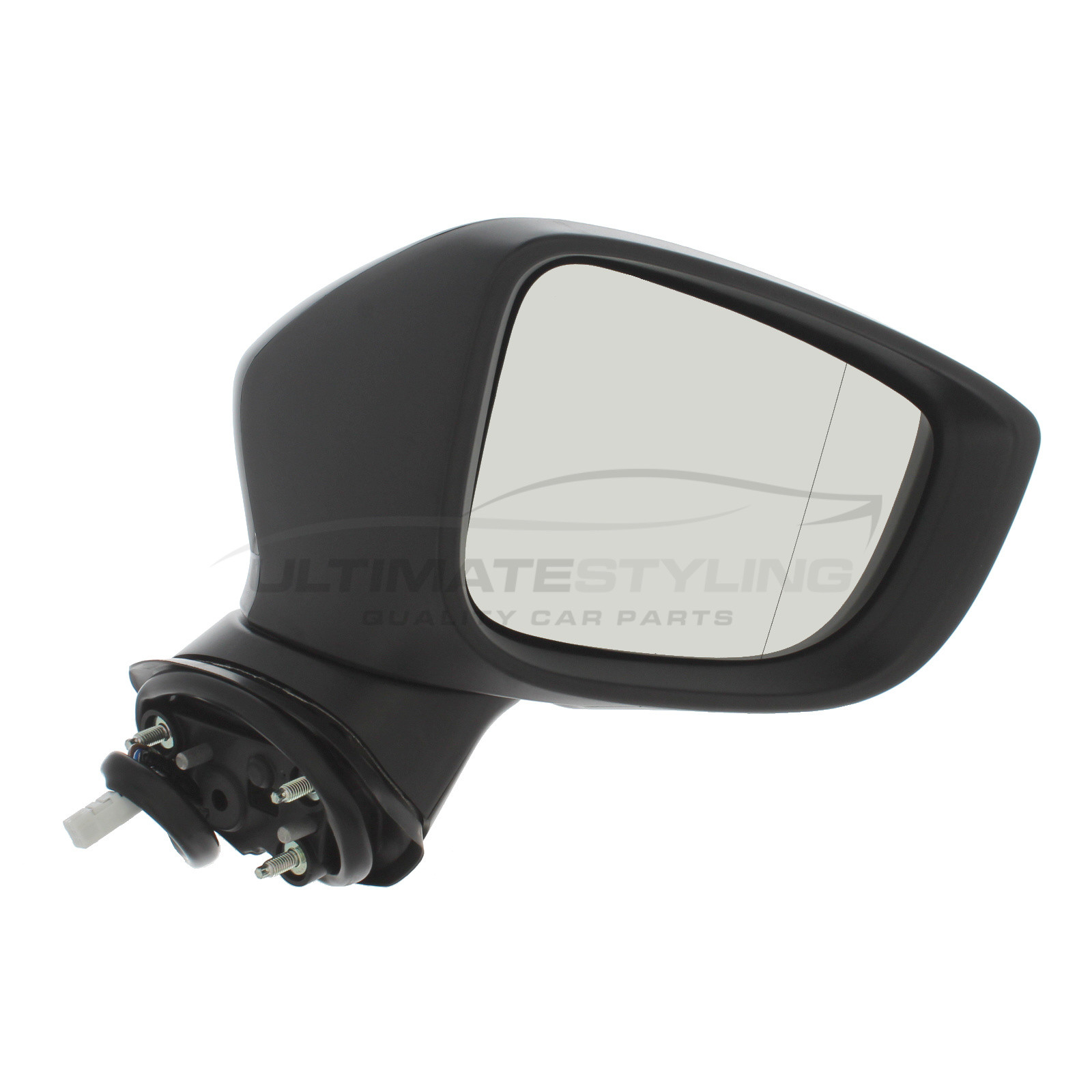 Mazda 3 Wing Mirror / Door Mirror - Drivers Side (RH) - Electric adjustment - Heated Glass - Power Folding - Indicator - Paintable - Black