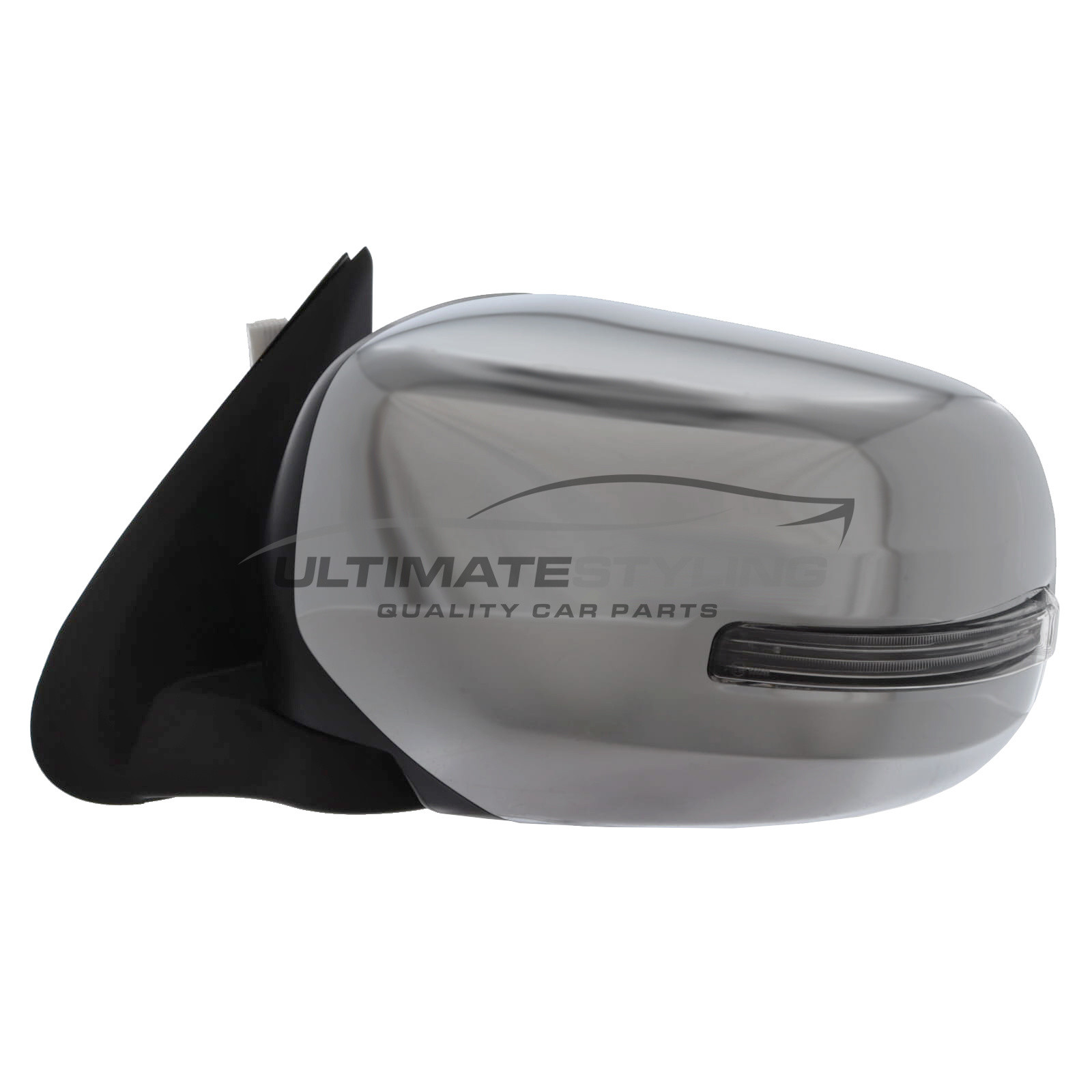 Mitsubishi L200 2015-2020 Wing Door Mirror - Electric Power Folding - Non-Heated - Convex Glass - Indicator - Chrome Cover - Passengers Side Nearside Left Hand