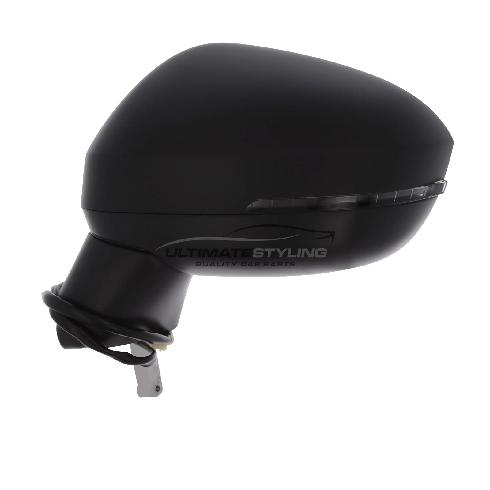Nissan Qashqai J12 2021-2025 Wing Door Mirror - Electric - Heated - Convex Glass - Blind Spot Indicator - LED Indicator - Primed Cover - 16 Hole 9 Pin Connector - Passengers Side Nearside Left Hand