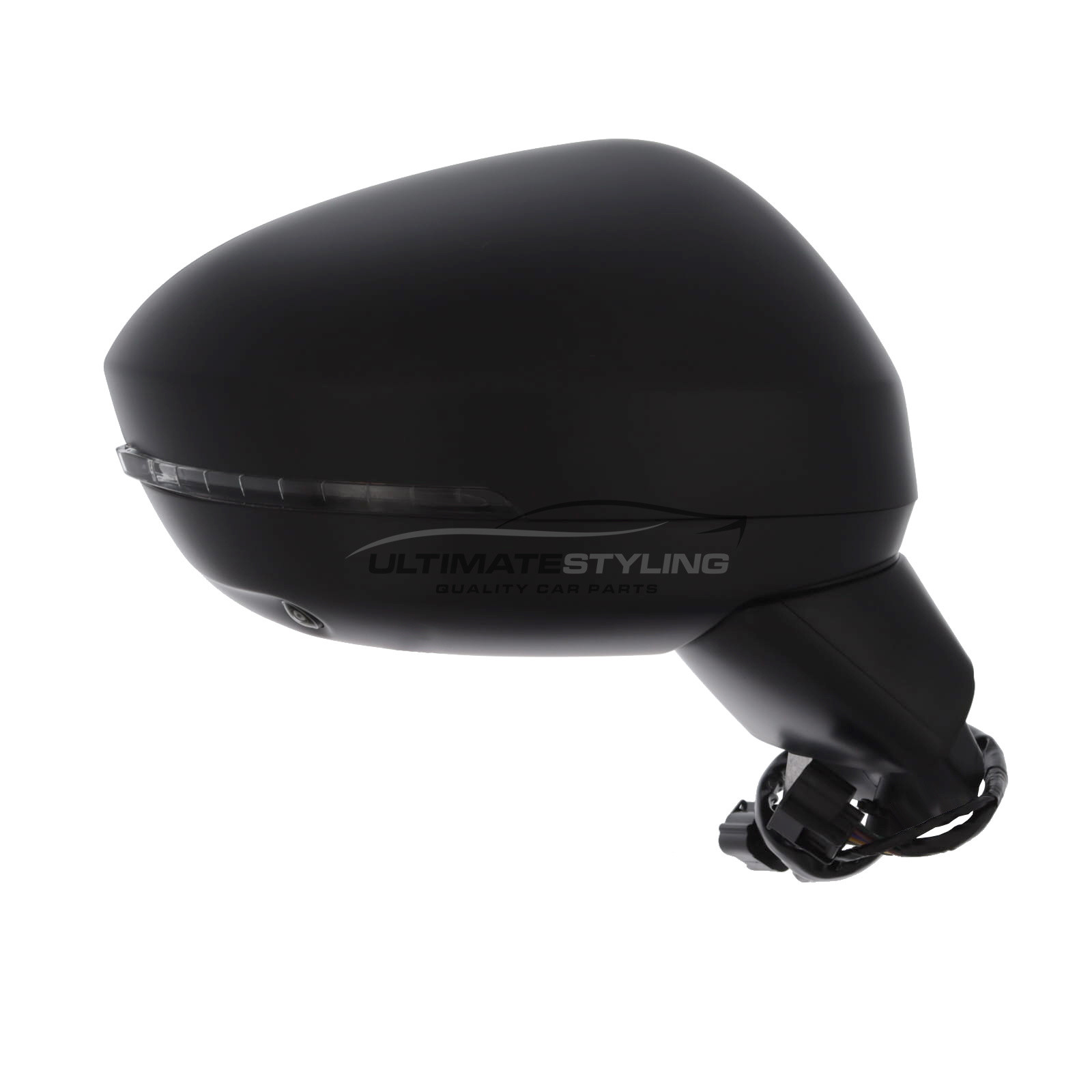 Nissan Juke F16 2019-2025 Wing Door Mirror - Electric Power Folding - Heated - Convex Glass - 360 Degree Camera - LED Indicator - Primed Cover - 10 Hole 9 Pin, 8 Hole 4 Pin Connector - Drivers Side Offside Right Hand