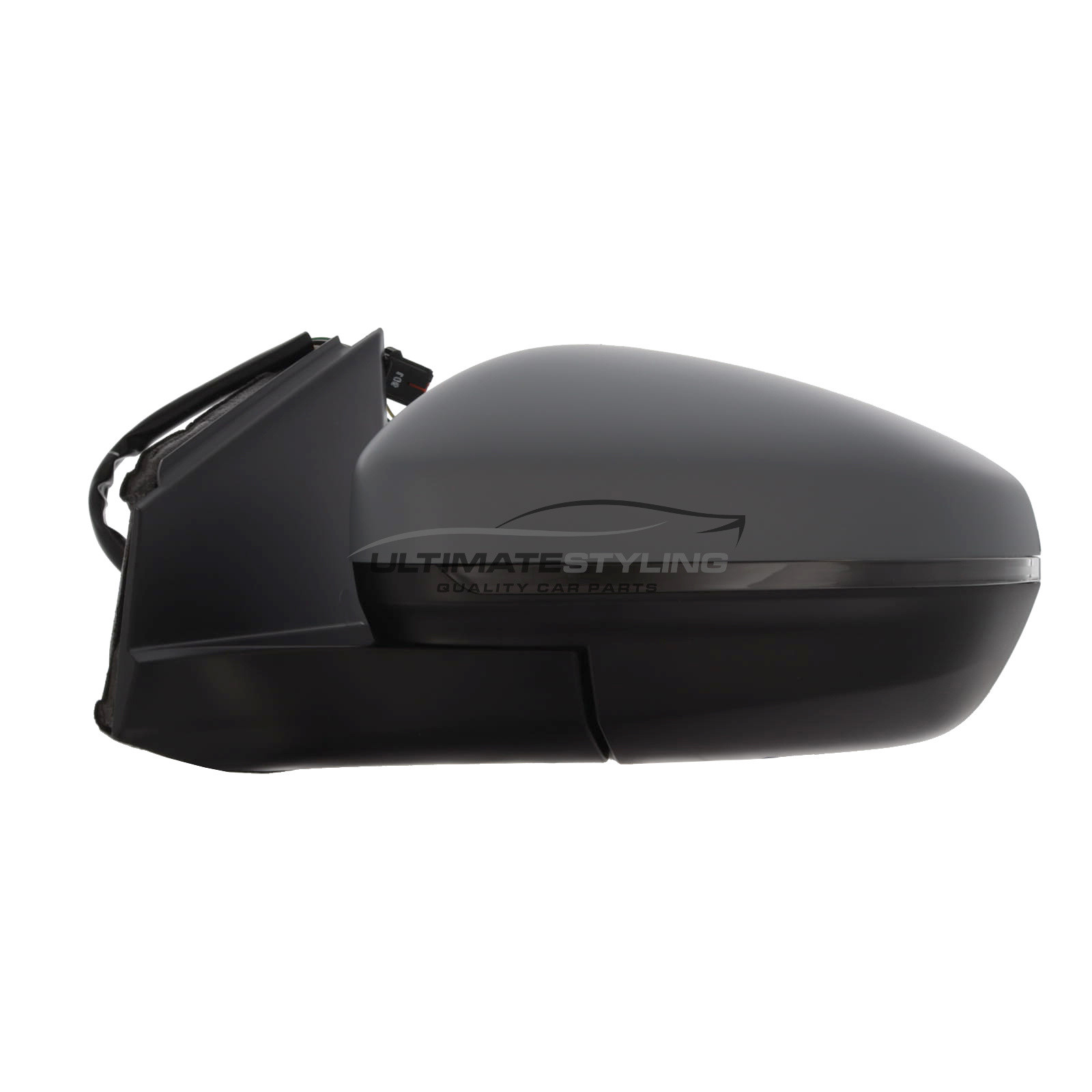 Peugeot 3008 2016-2024 / 5008 2017-2025 Wing Door Mirror - Electric Power Folding - Heated - Convex - Glass - Indicator - Puddle Lamp - Primed Cover - Passengers Side Nearside Left Hand
