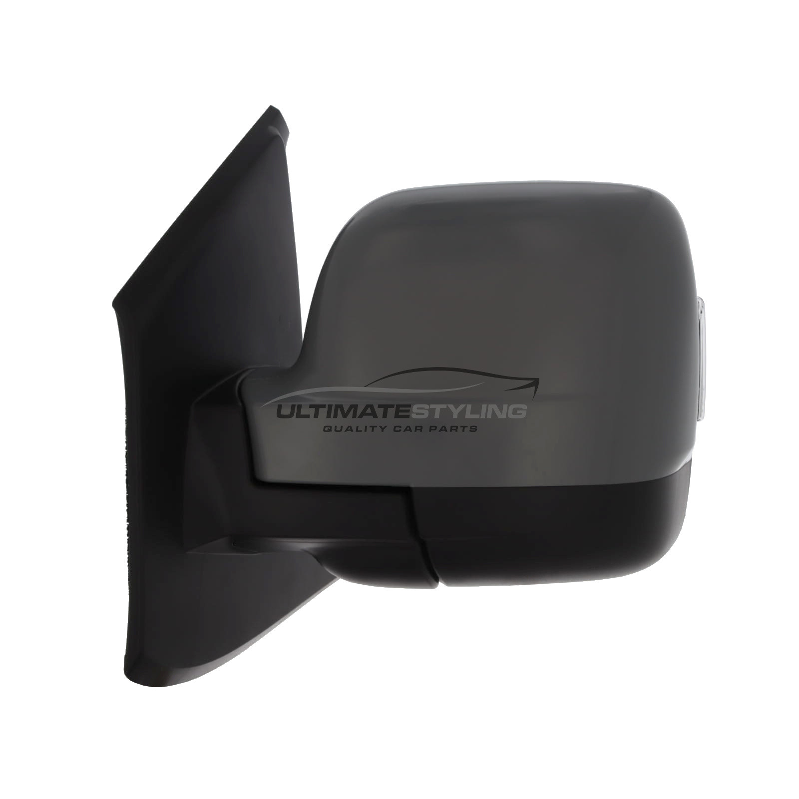 Nissan Primastar Mk2 2022-2025, Renault Trafic Mk3 2021-2025 Wing Door Mirror - Electric Power Folding - Heated - Aspherical Glass - Blind Spot Indicator - 10 Pin Connector - Primed Cover - Passengers Side Nearside Left Hand