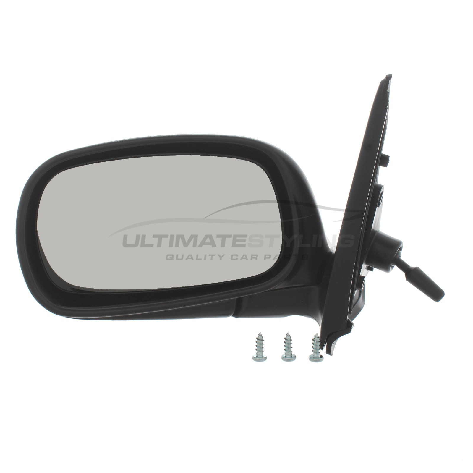 Nissan Micra Wing Mirror / Door Mirror - Passenger Side (LH) - Cable adjustment - Non-Heated Glass - Black